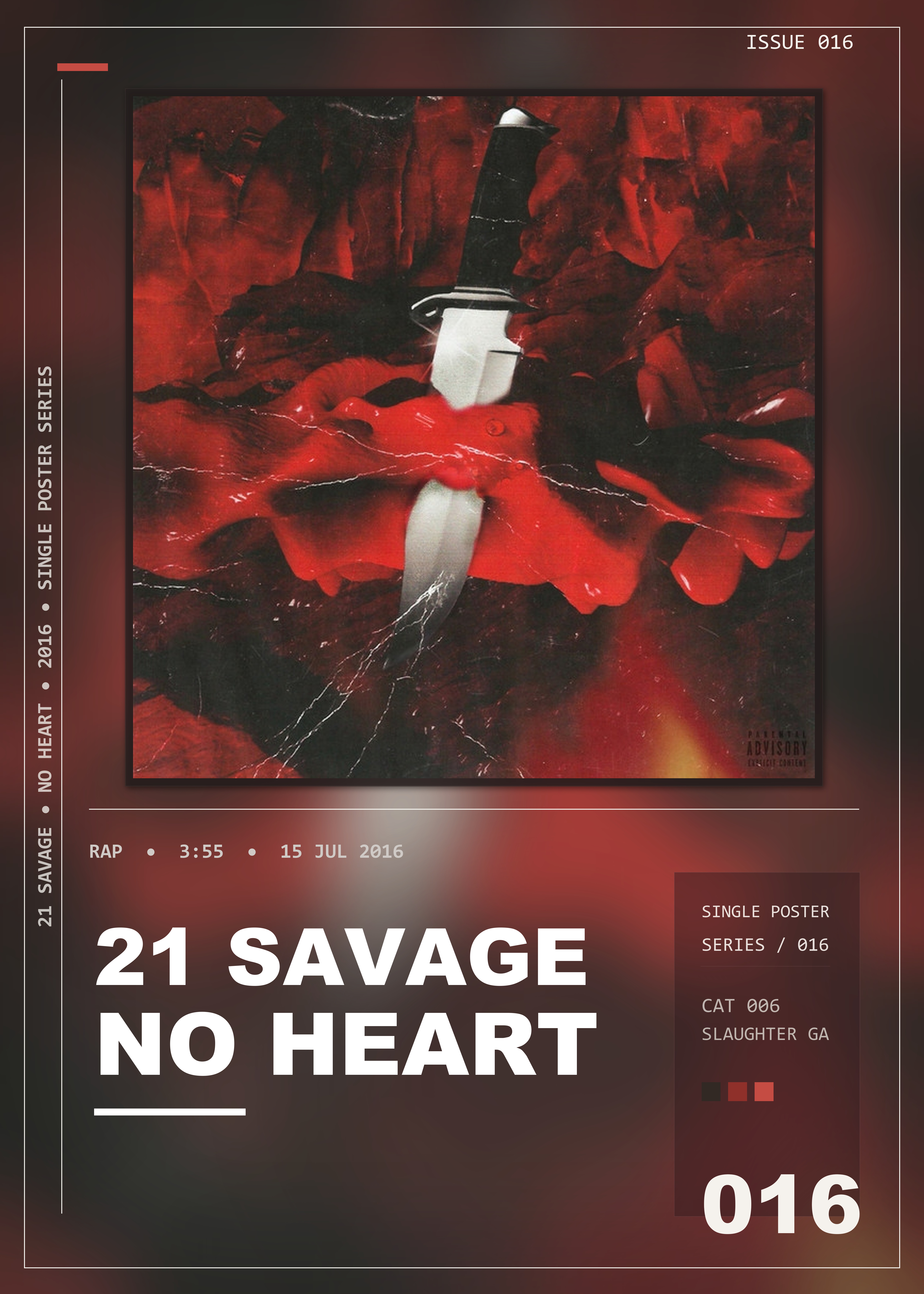Music poster: 21 Savage - No Heart