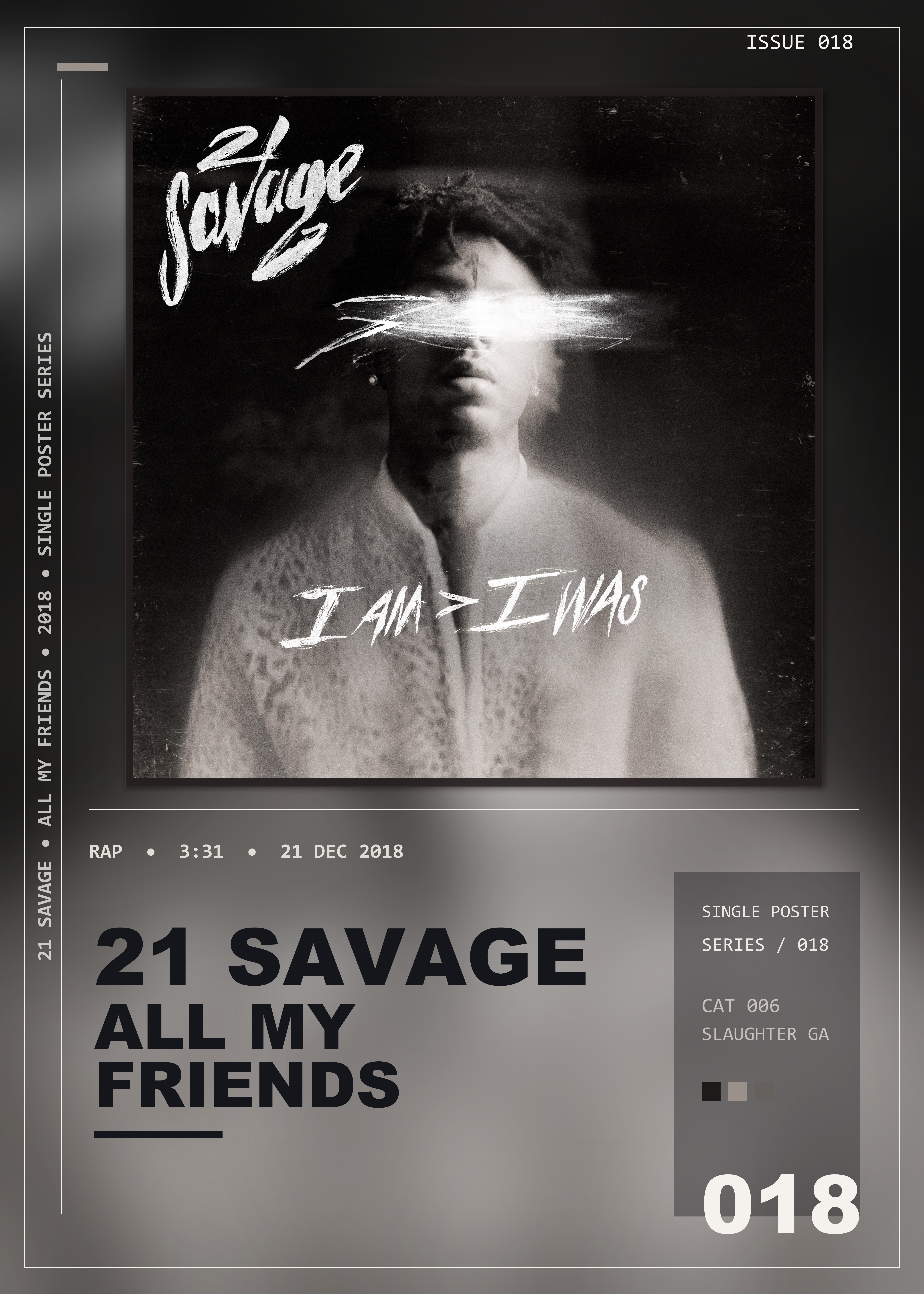 Music poster: 21 Savage - all my friends