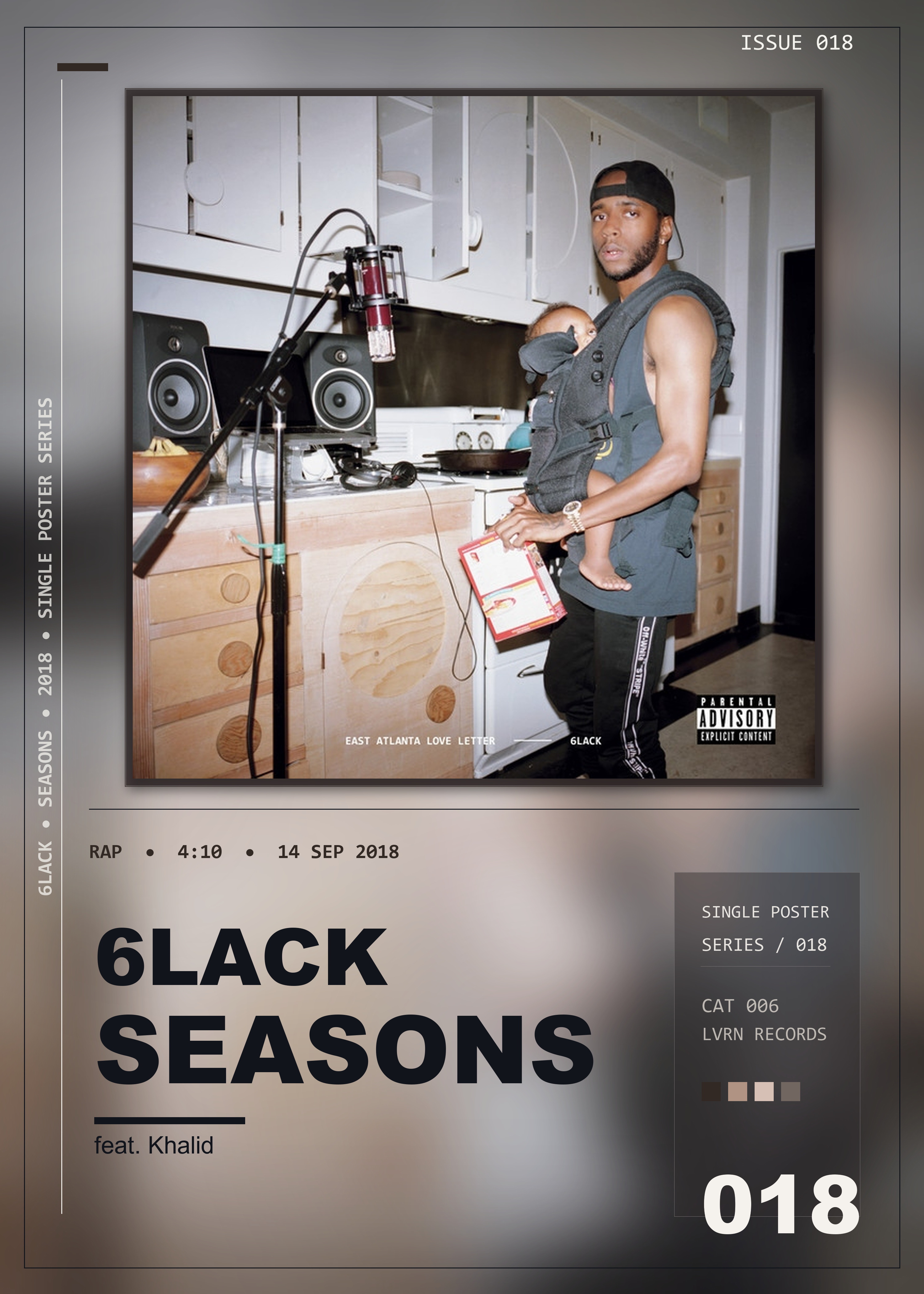 Music poster: 6LACK - Seasons feat Khalid