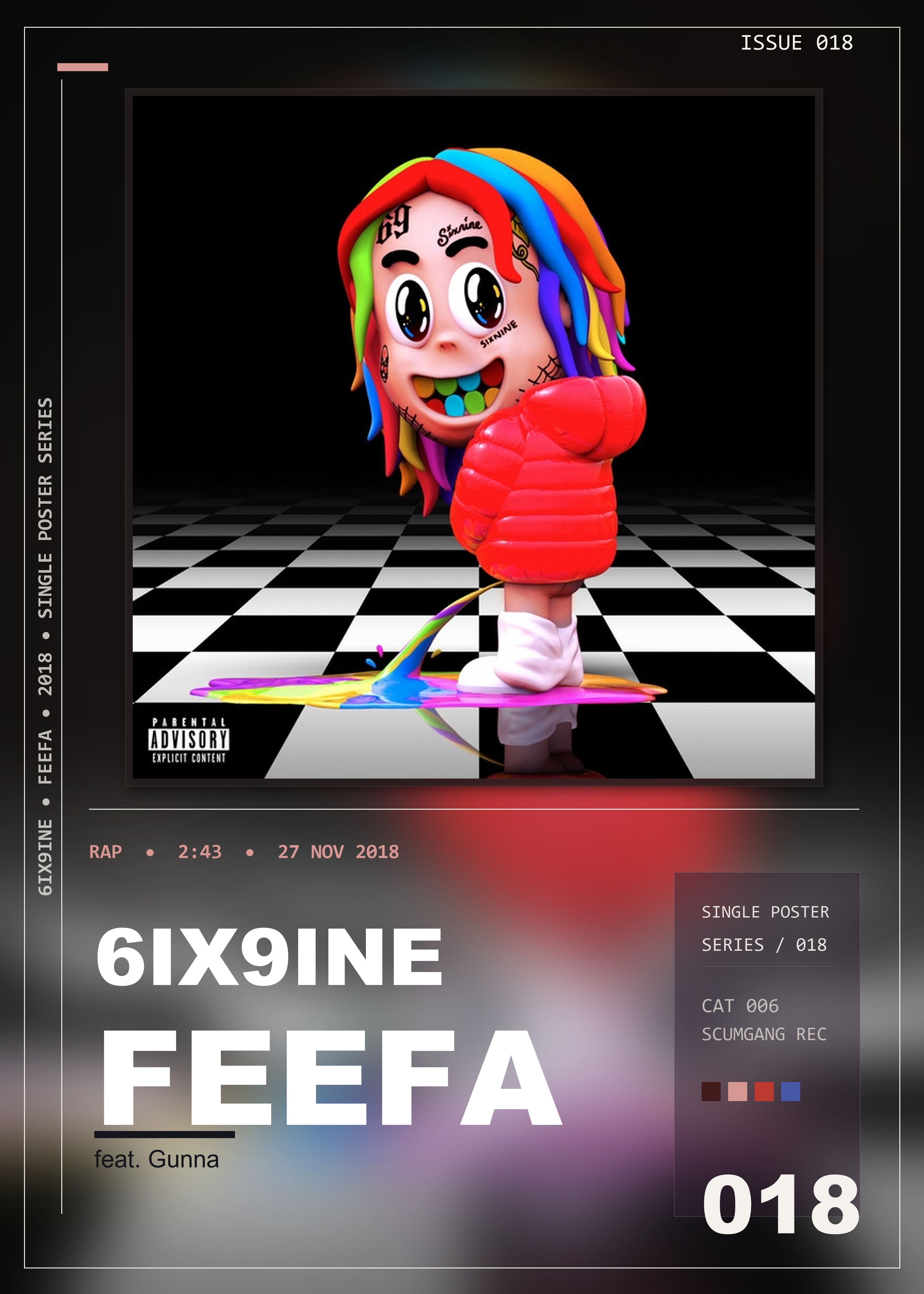 Music poster: 6ix9ine - FEEFA feat Gunna