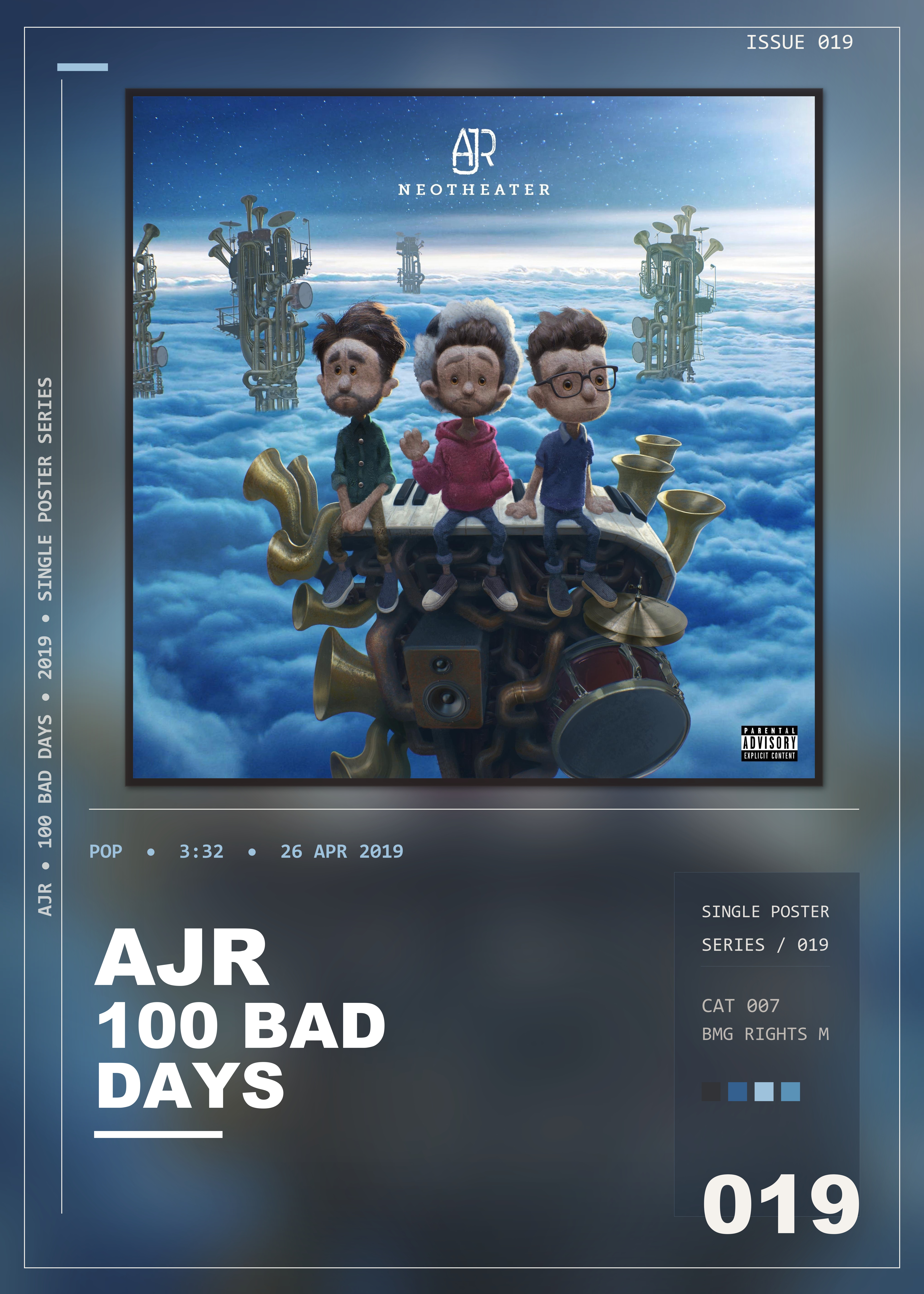 Music poster: AJR - 100 Bad Days