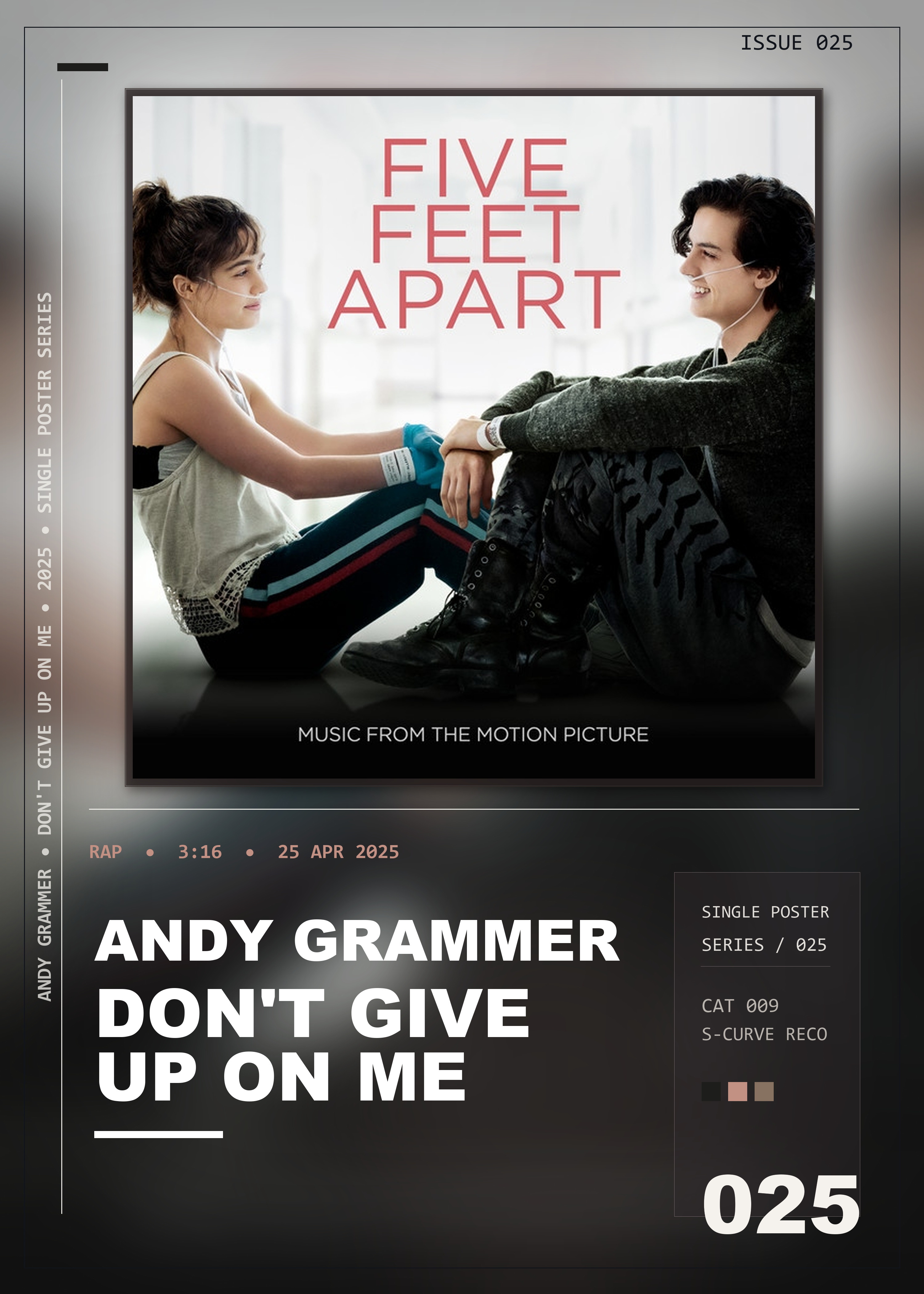 Music poster: Andy Grammer - Dont Give Up On Me - From Five Feet Apart