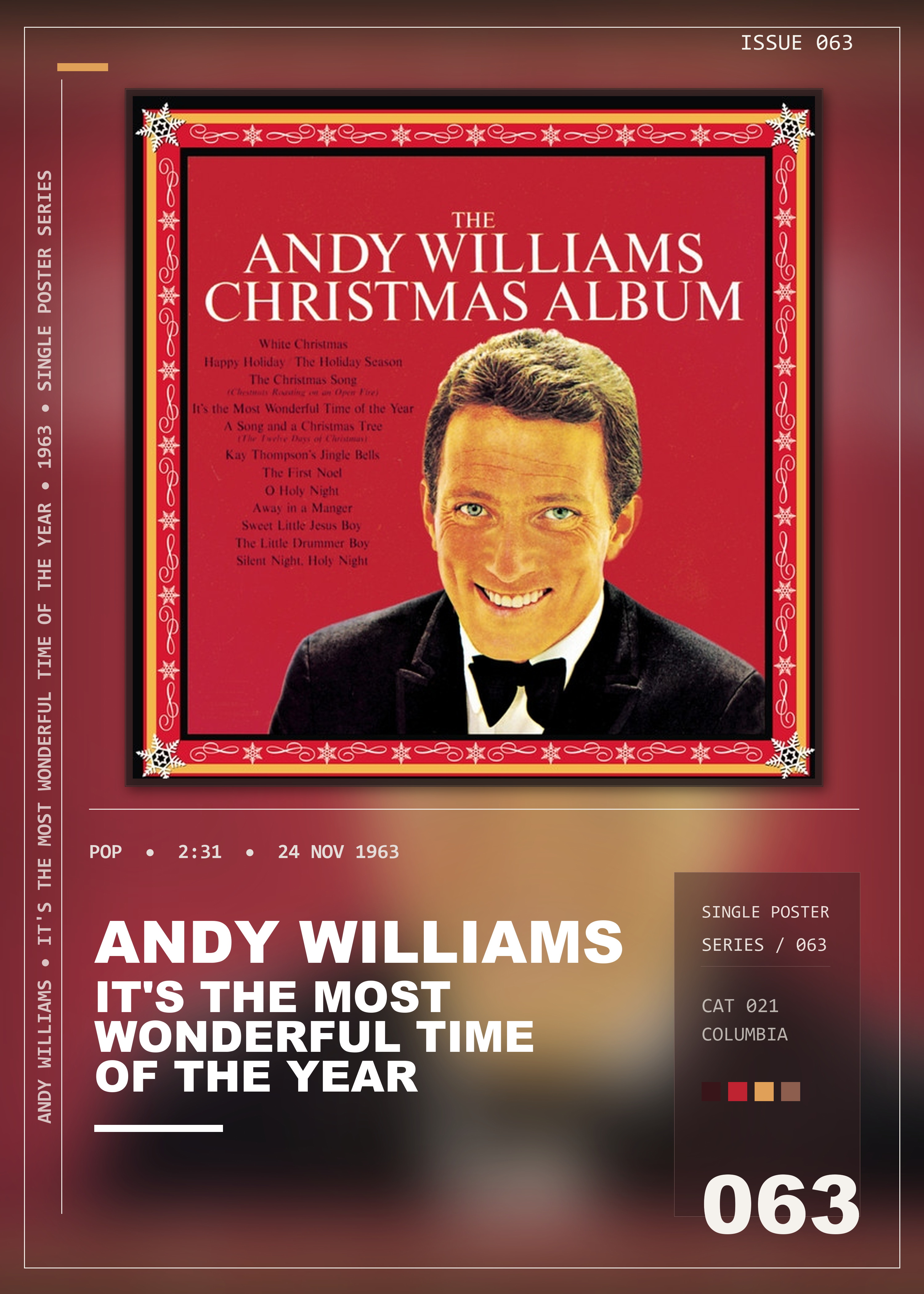 Music poster: Andy Williams - Its the Most Wonderful Time of the Year
