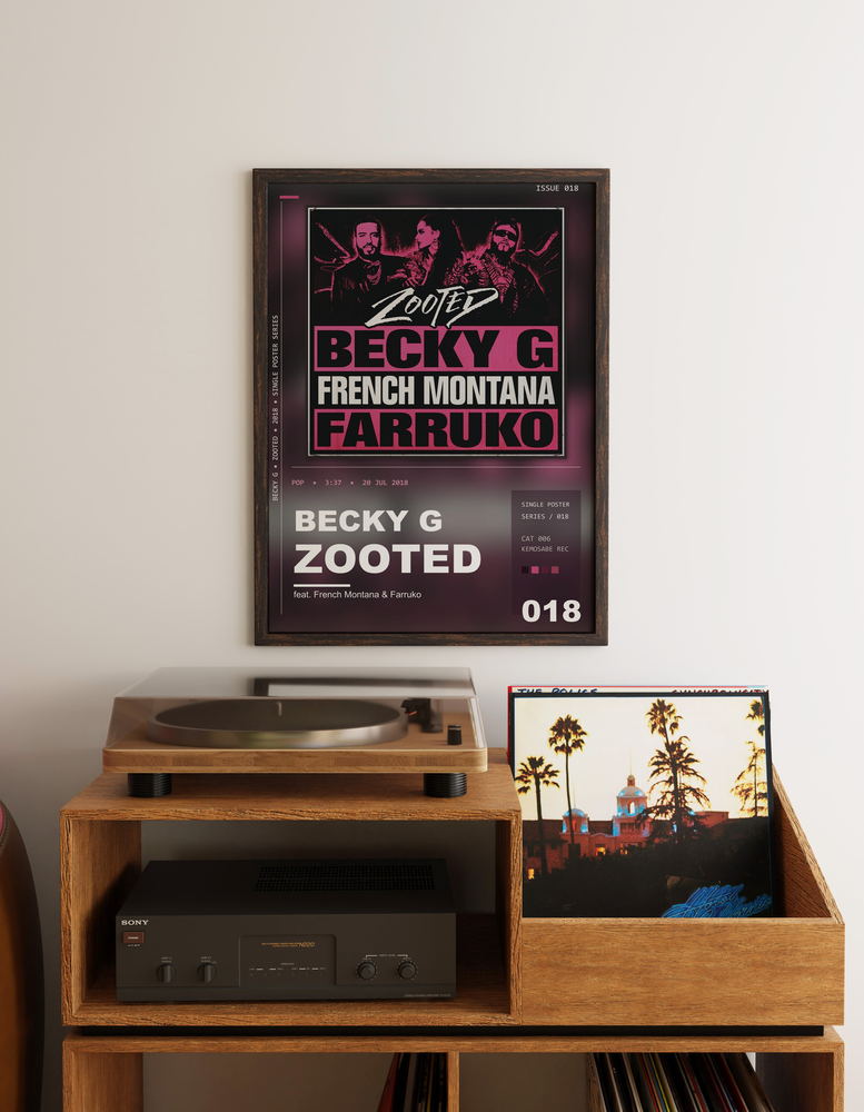 Music poster: Becky G - Zooted feat French Montana Farruko