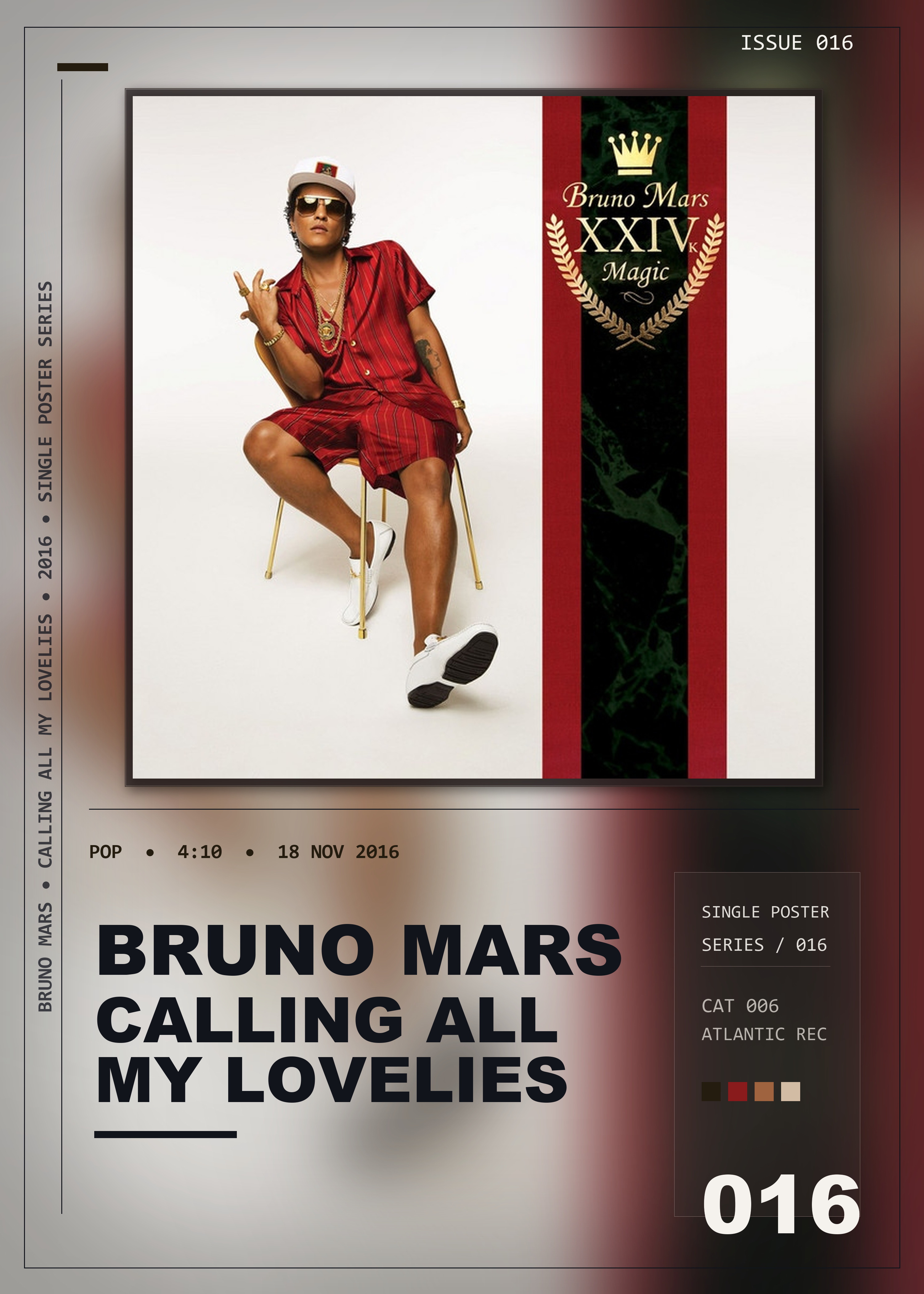 Music poster: Bruno Mars - Calling All My Lovelies