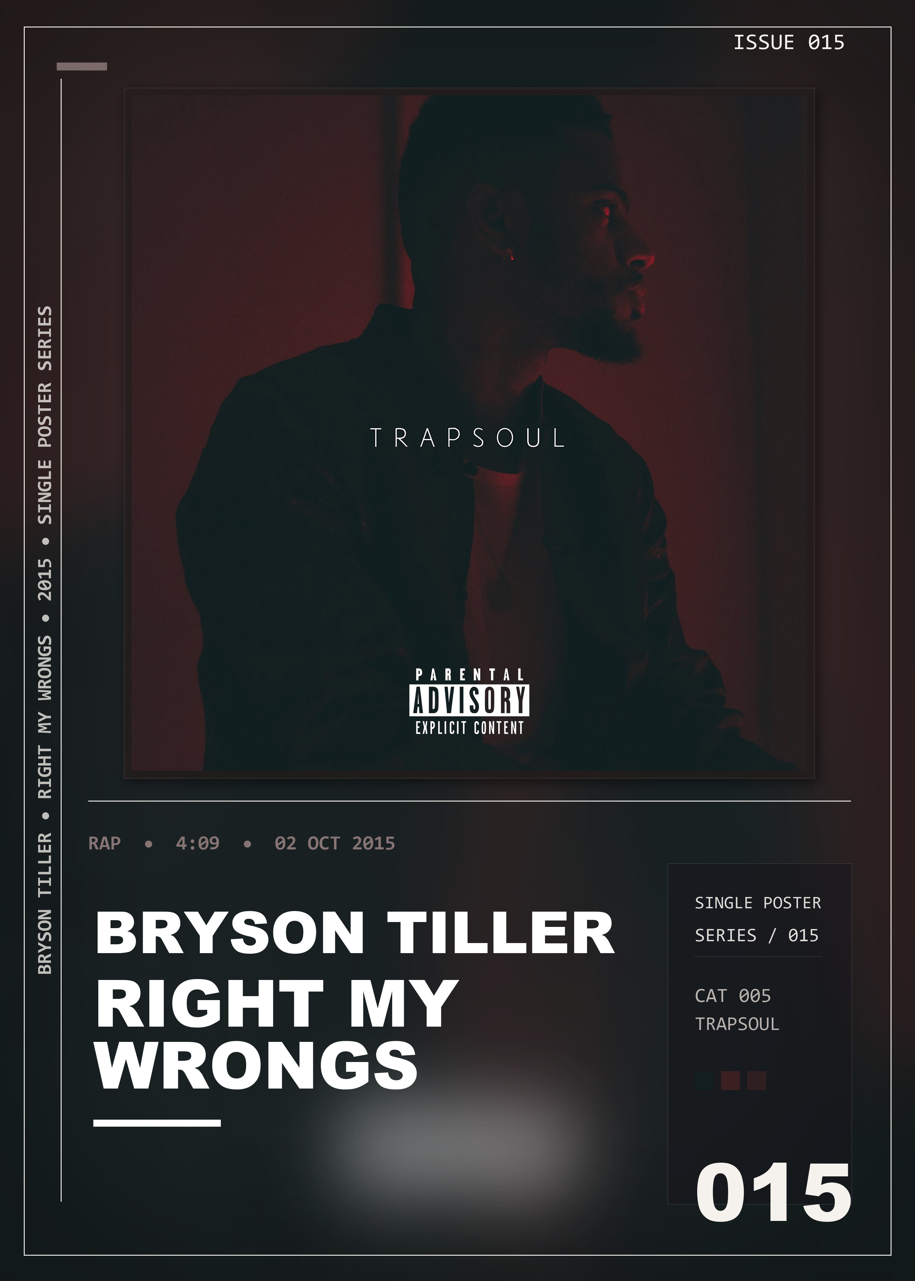 Music poster: Bryson Tiller - Right My Wrongs