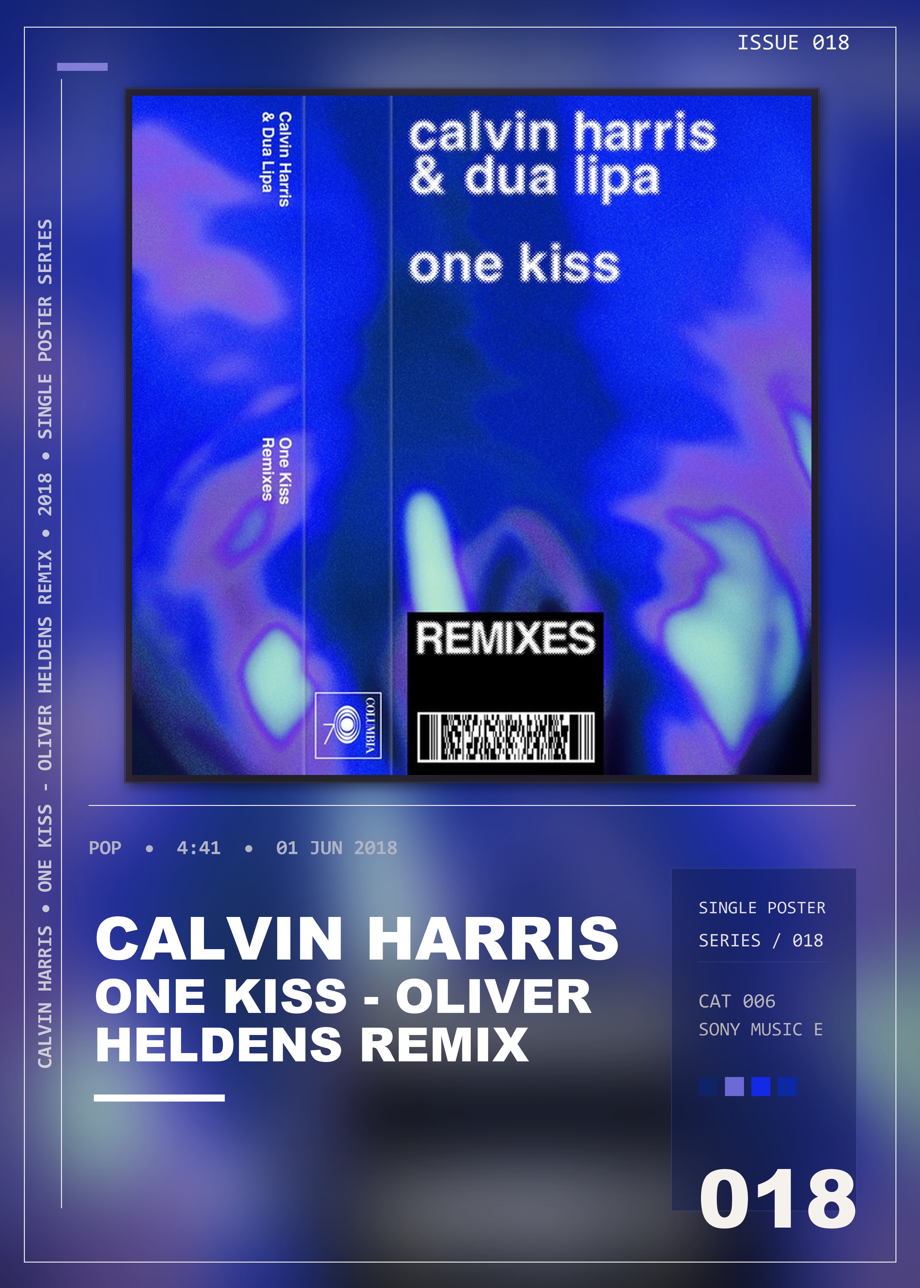 Music poster: Calvin Harris - One Kiss with Dua Lipa - Oliver Heldens Remix