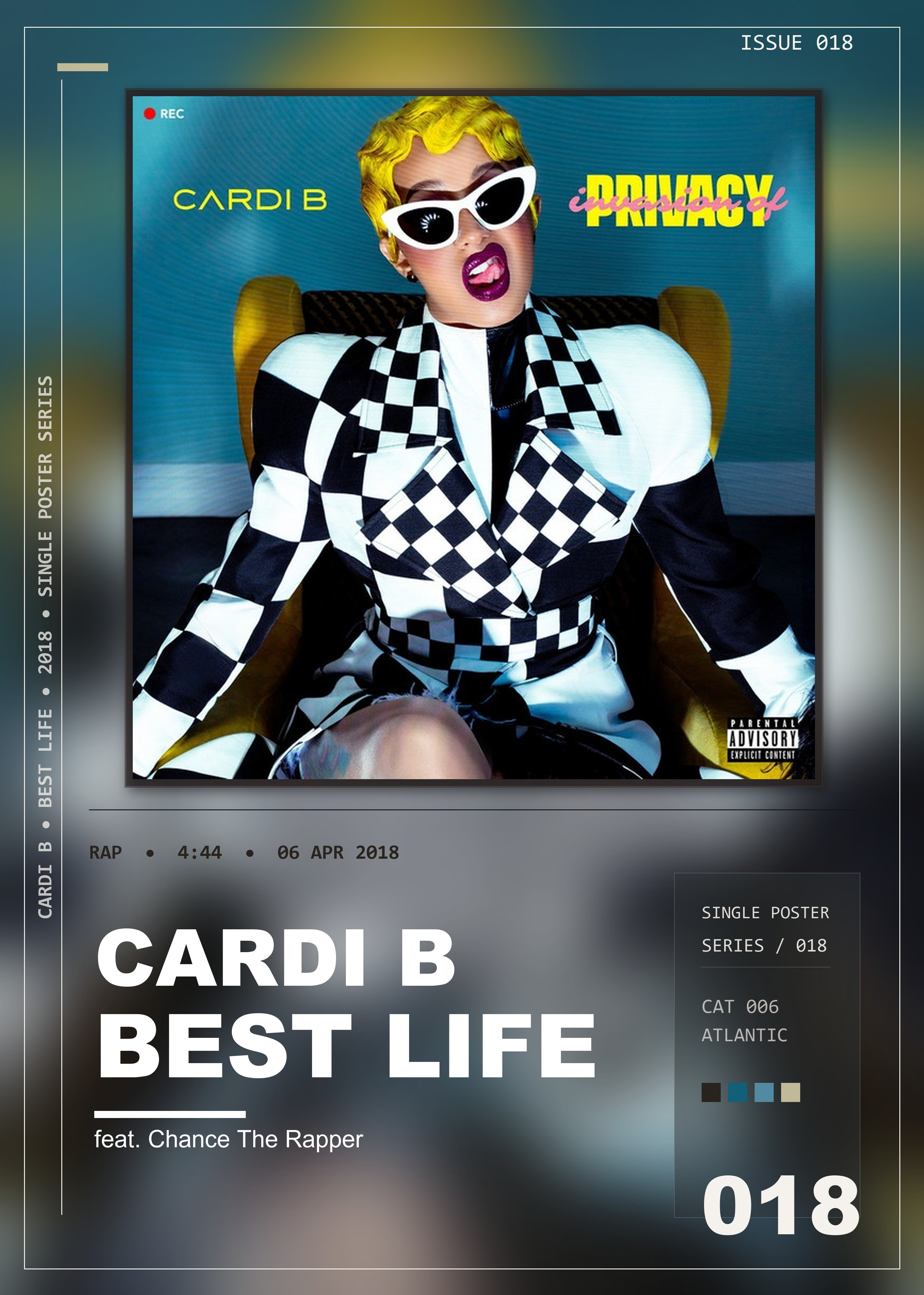 Music poster: Cardi B - Best Life feat Chance The Rapper