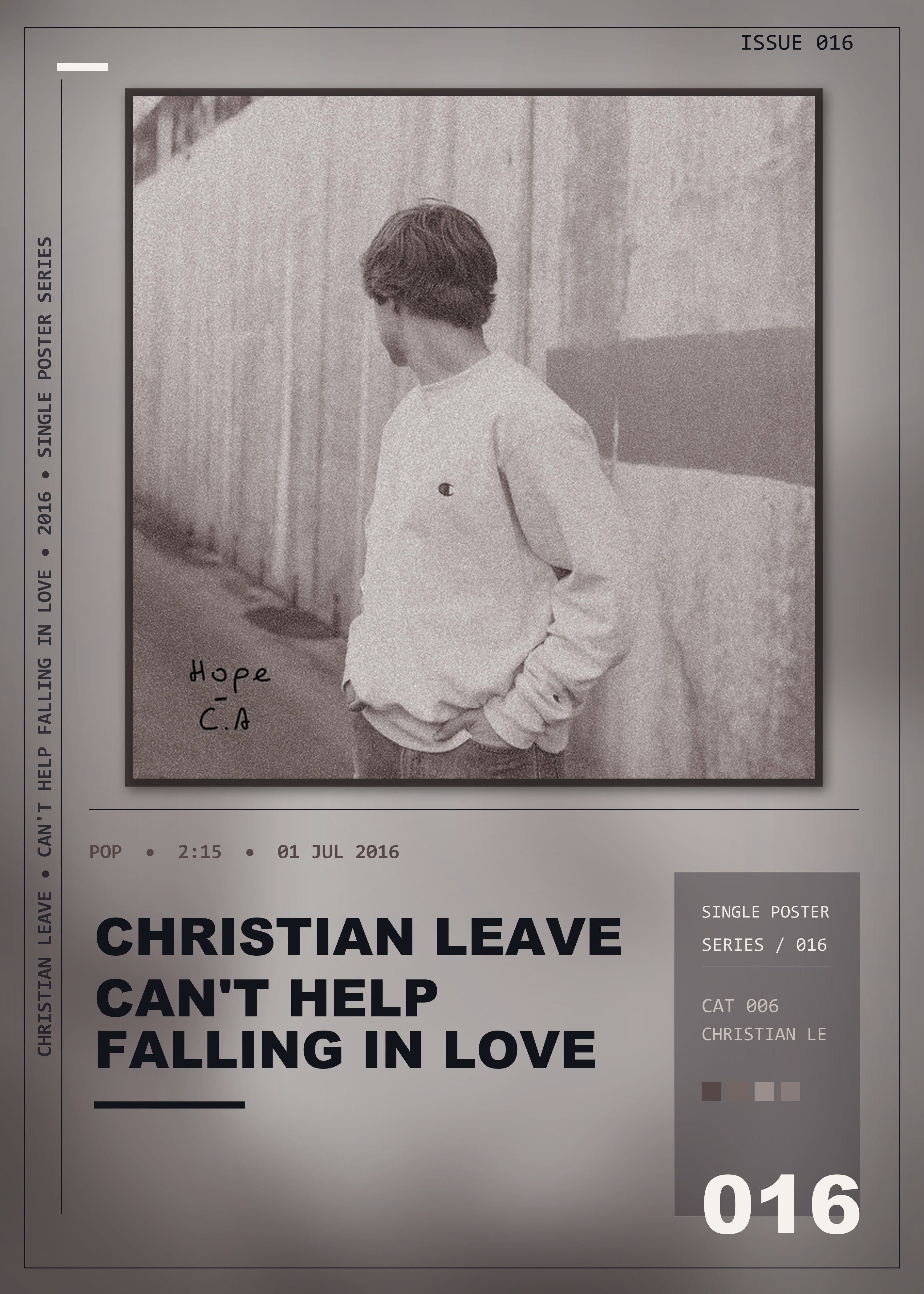 Music poster: Christian Leave - Cant Help Falling in Love