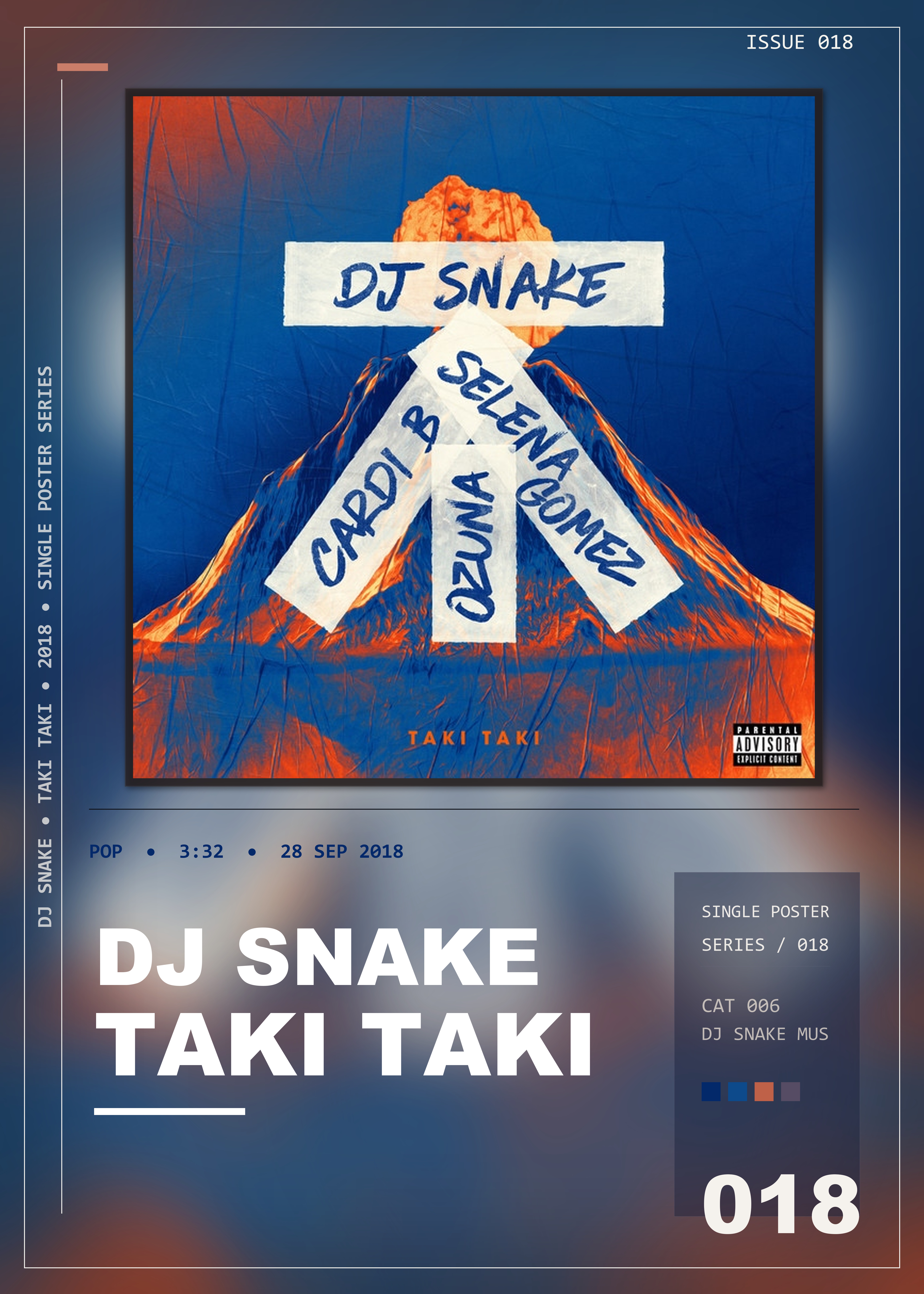 Music poster: DJ Snake - Taki Taki with Selena Gomez Ozuna Cardi B