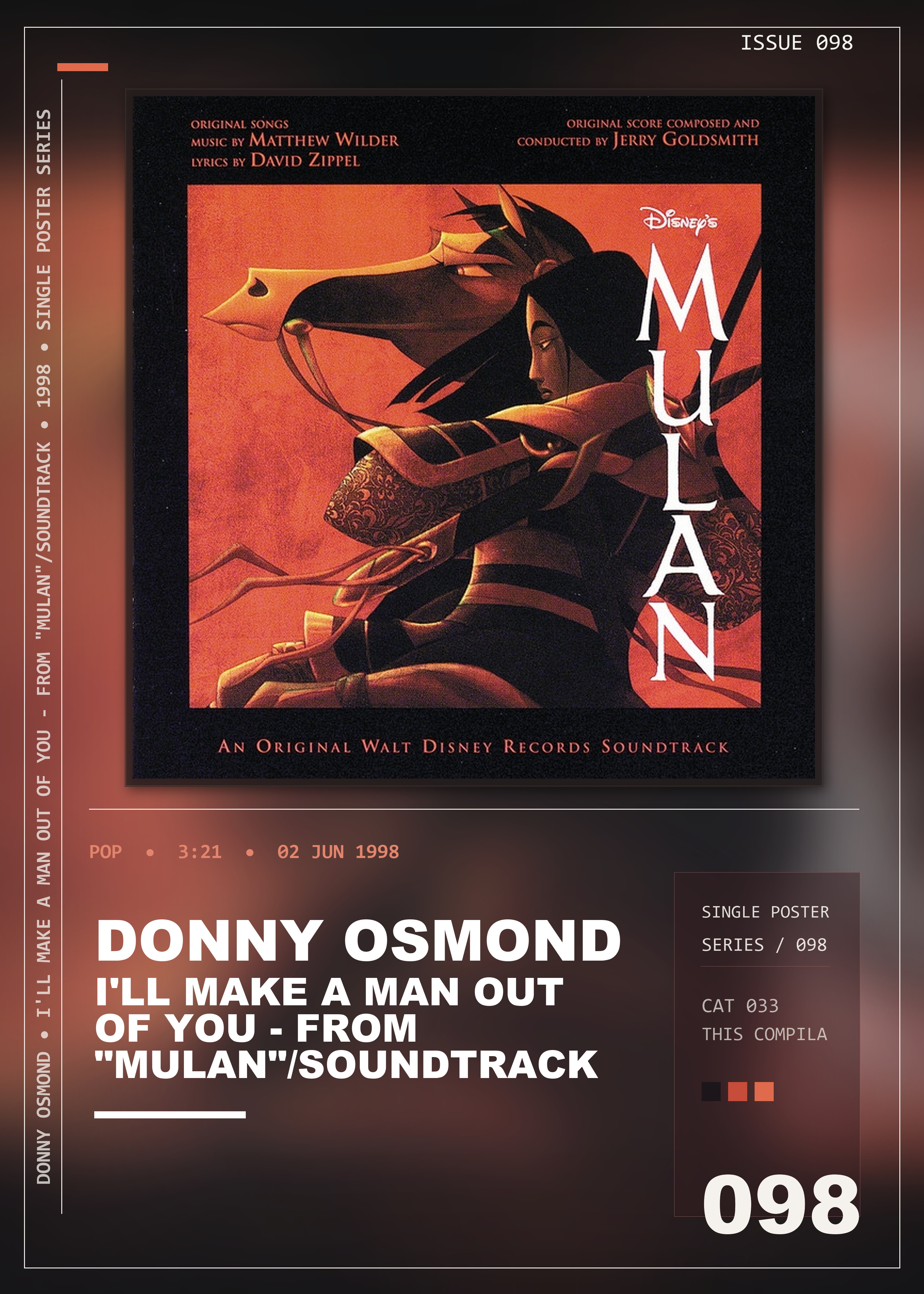 Music poster: Donny Osmond - Ill Make a Man Out of You - From MulanSoundtrack