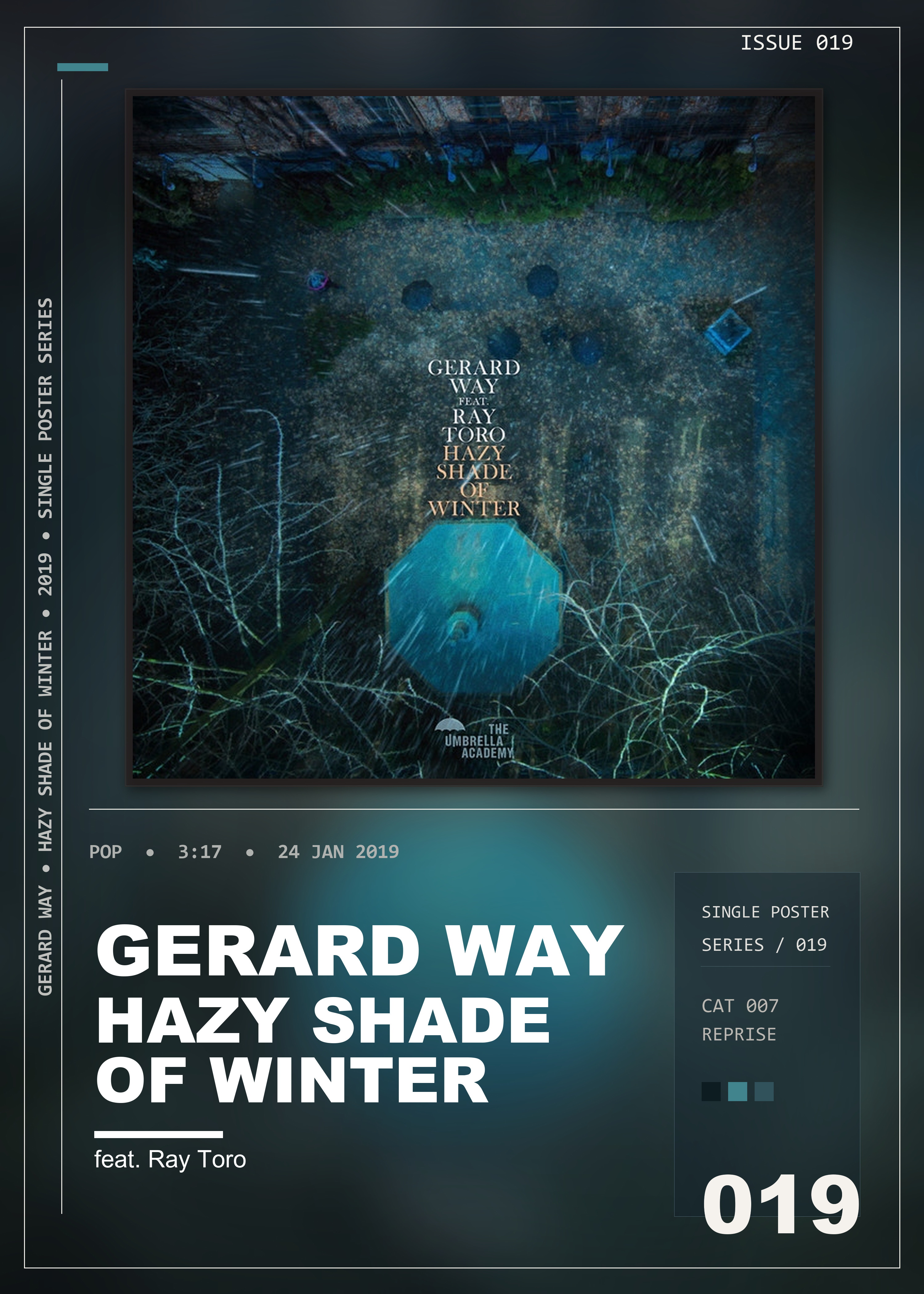 Music poster: Gerard Way - Hazy Shade of Winter feat Ray Toro