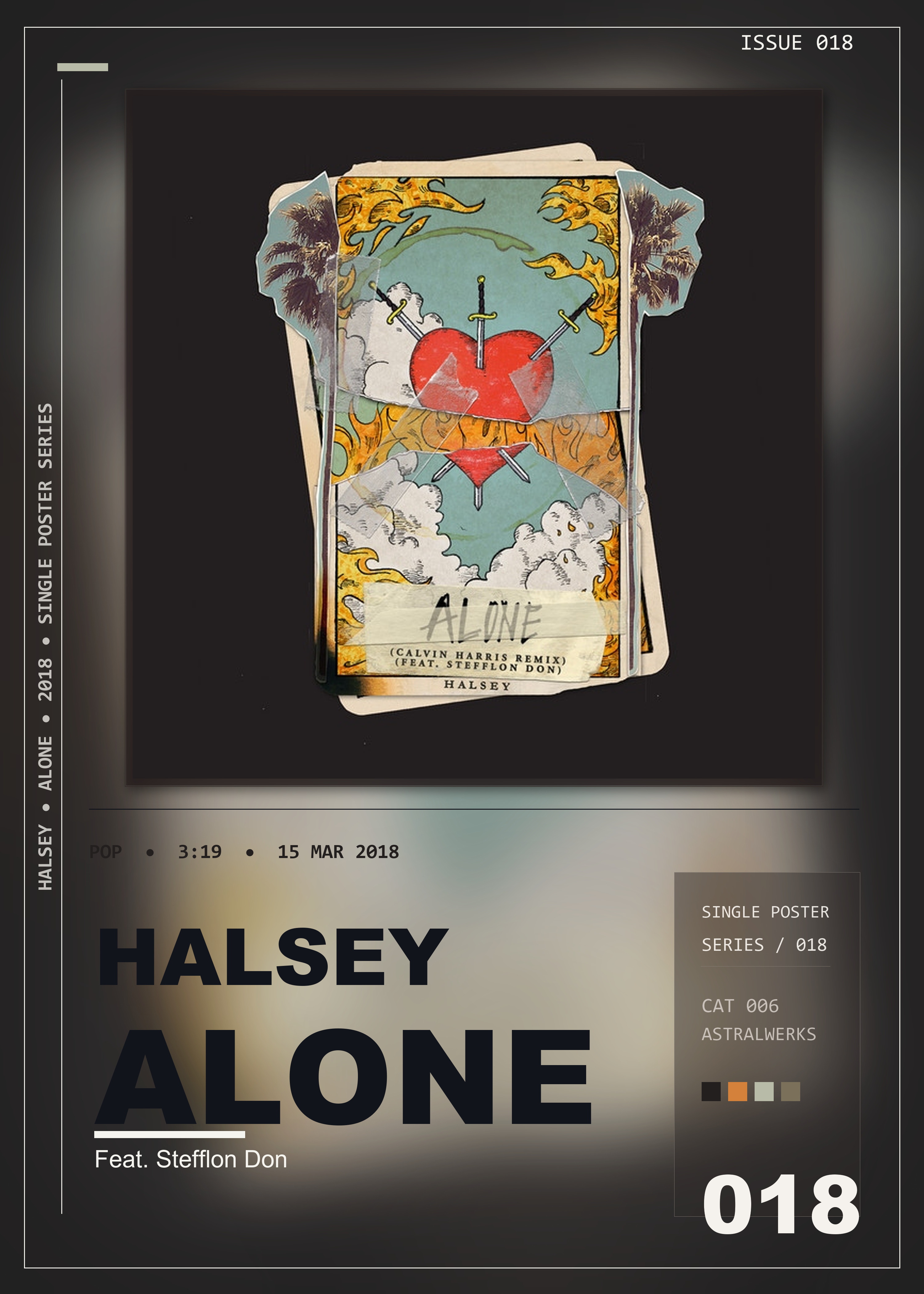 Music poster: Halsey - Alone Calvin Harris Remix Feat Stefflon Don