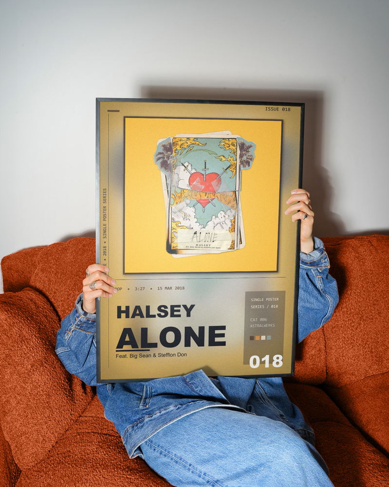 Music poster: Halsey - Alone Feat Big Sean Stefflon Don
