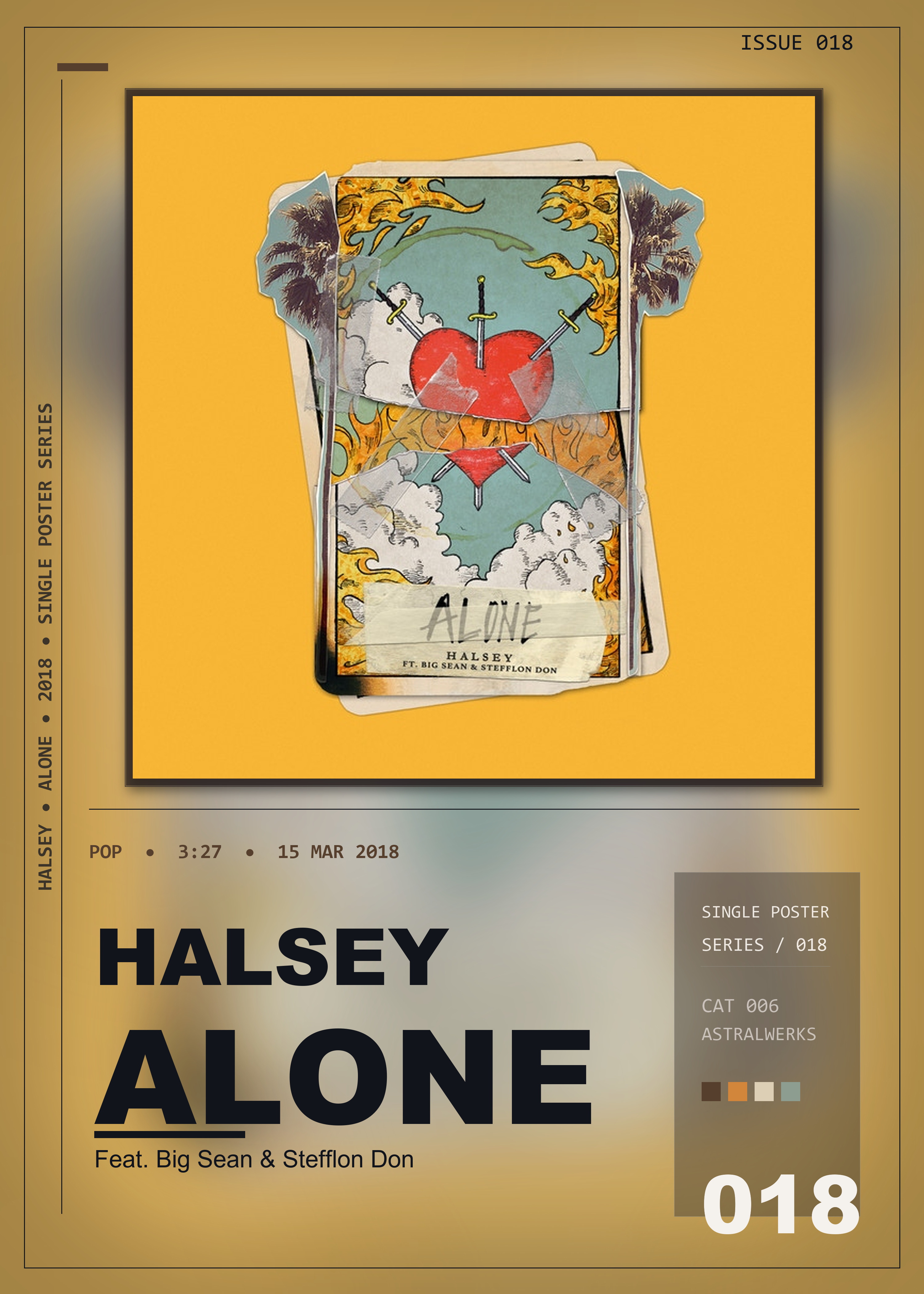 Music poster: Halsey - Alone Feat Big Sean Stefflon Don