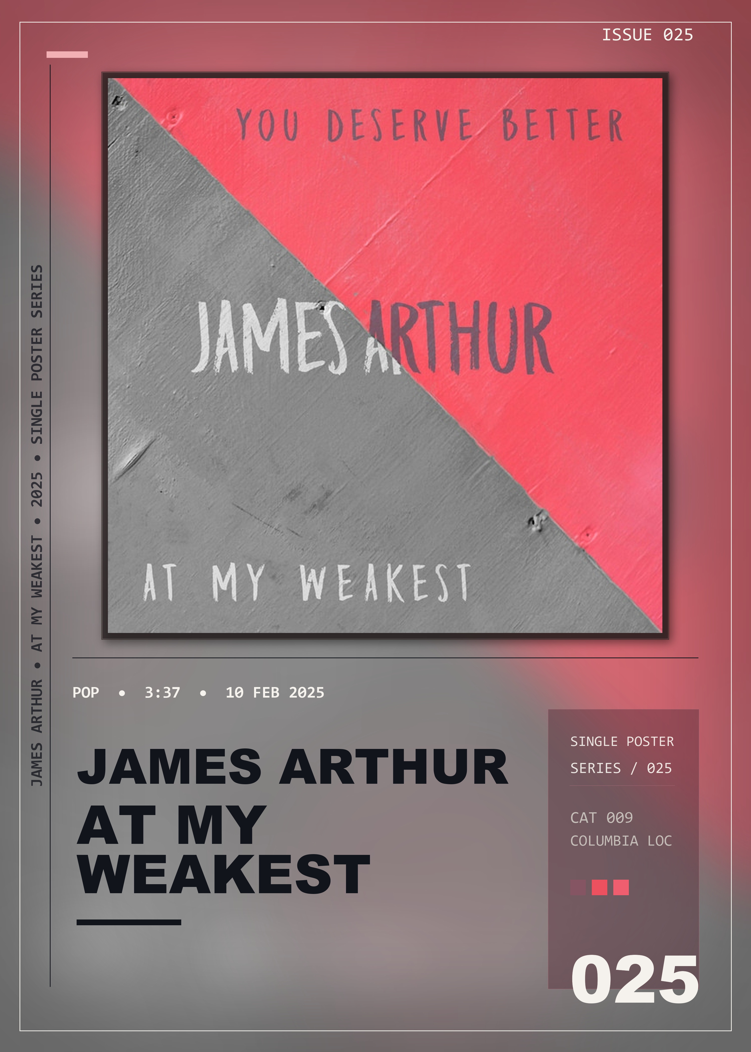 Music poster: James Arthur - At My Weakest
