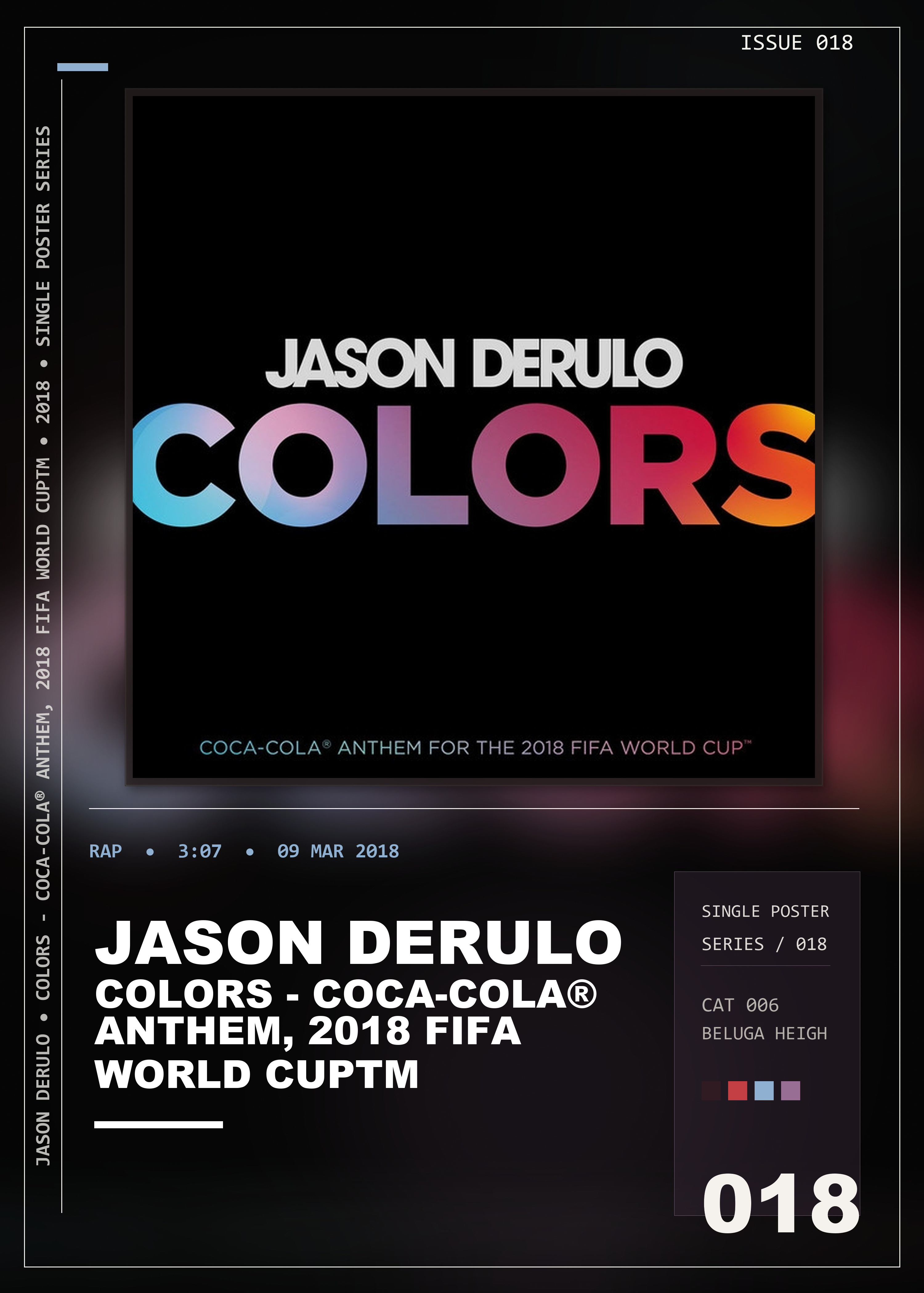 Music poster: Jason Derulo - Colors - Coca-Cola Anthem 2018 FIFA World CupTM