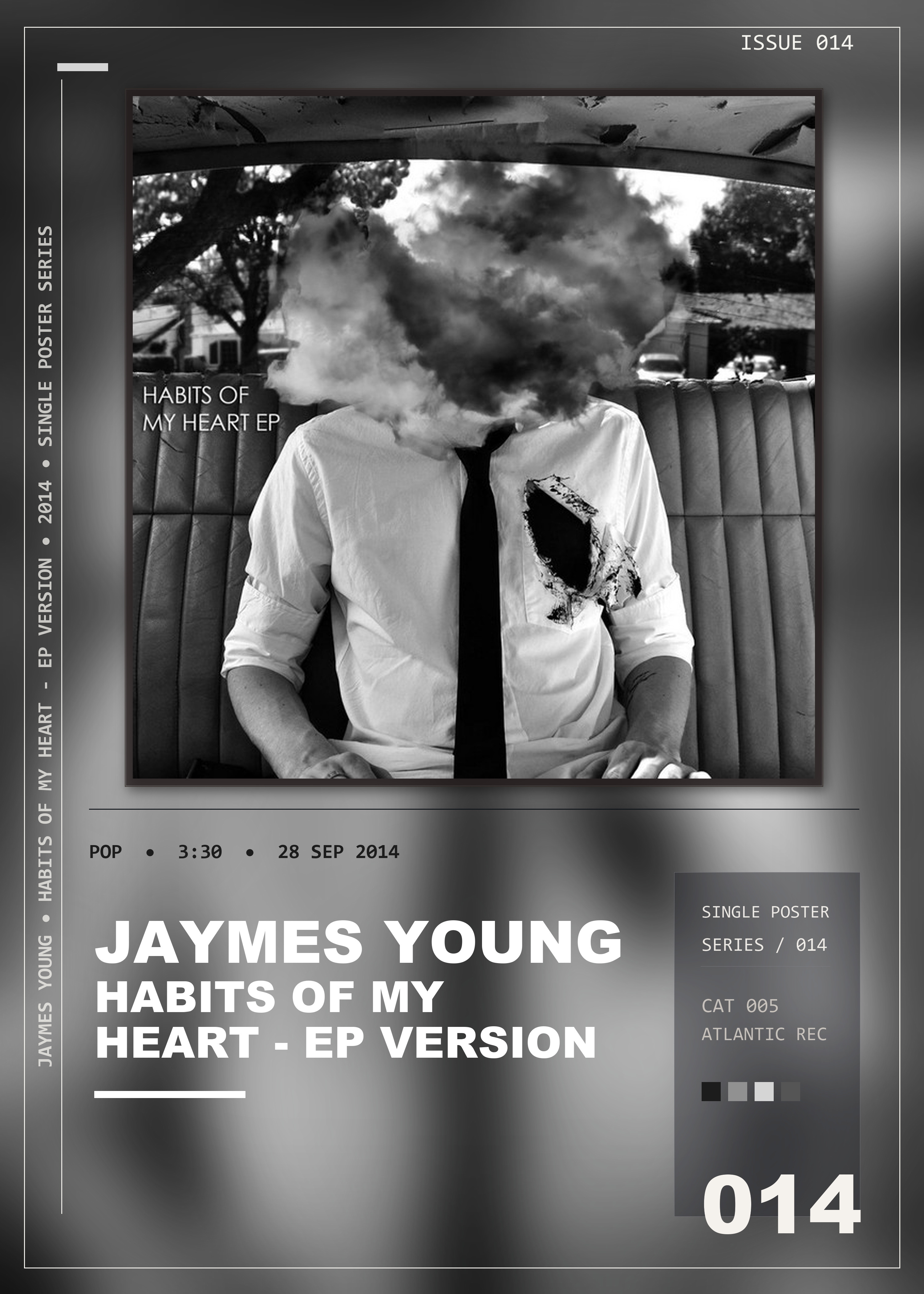 Music poster: Jaymes Young - Habits of My Heart - EP Version