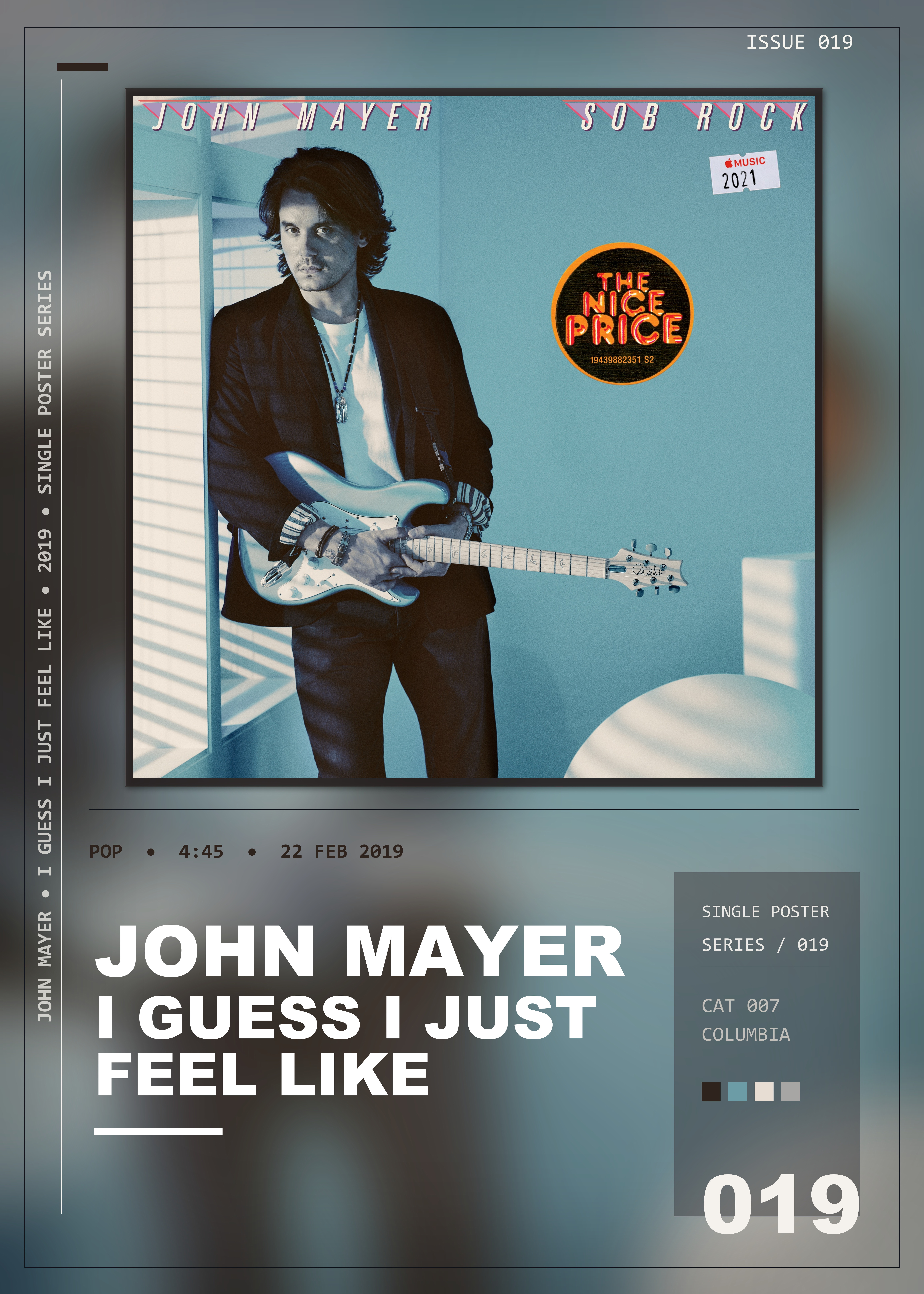 Music poster: John Mayer - I Guess I Just Feel Like