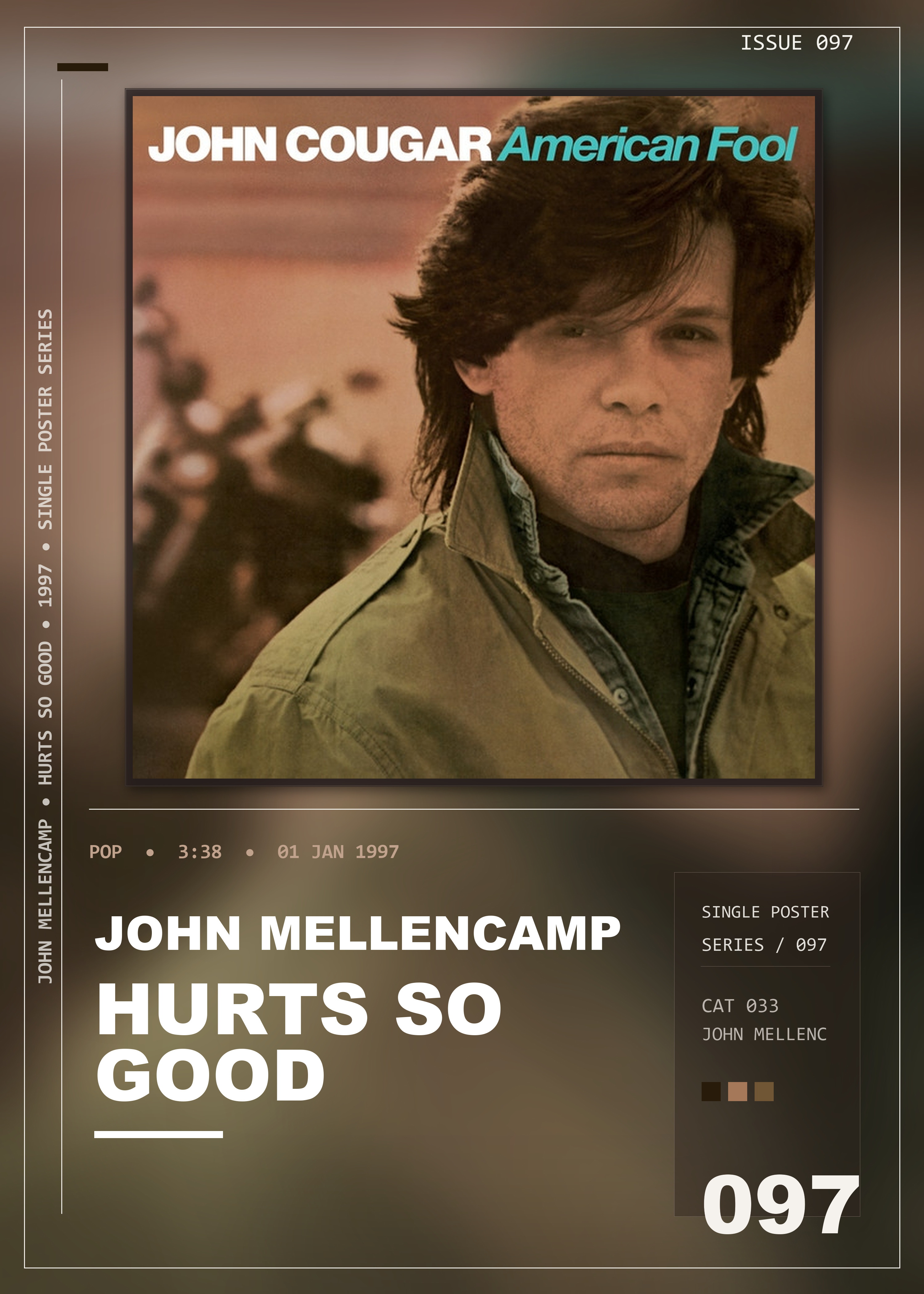 Music poster: John Mellencamp - Hurts So Good