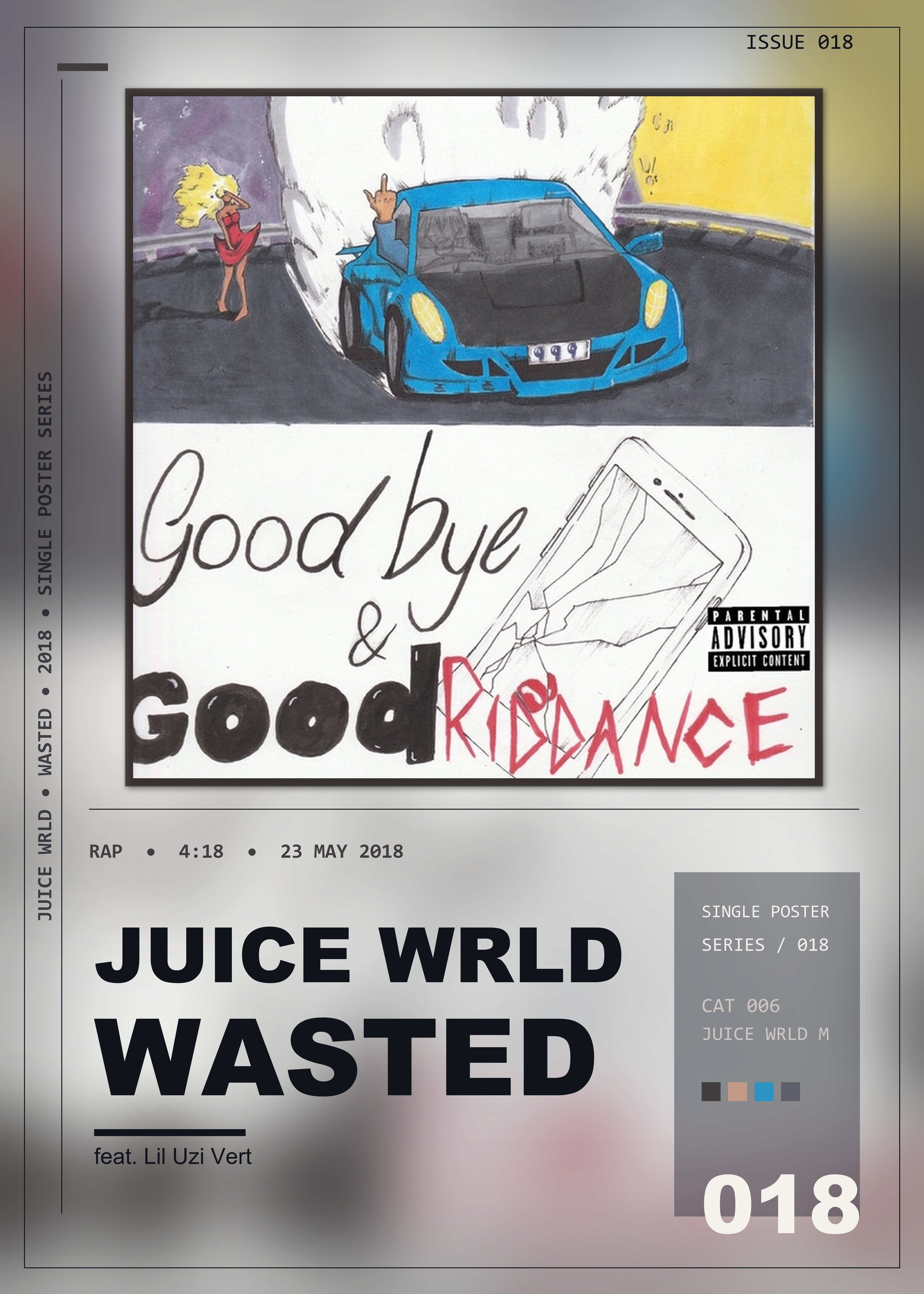 Music poster: Juice WRLD - Wasted feat Lil Uzi Vert