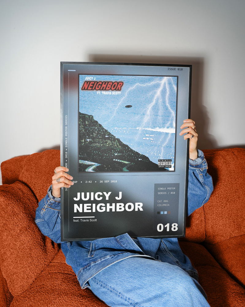 Music poster: Juicy J - Neighbor feat Travis Scott