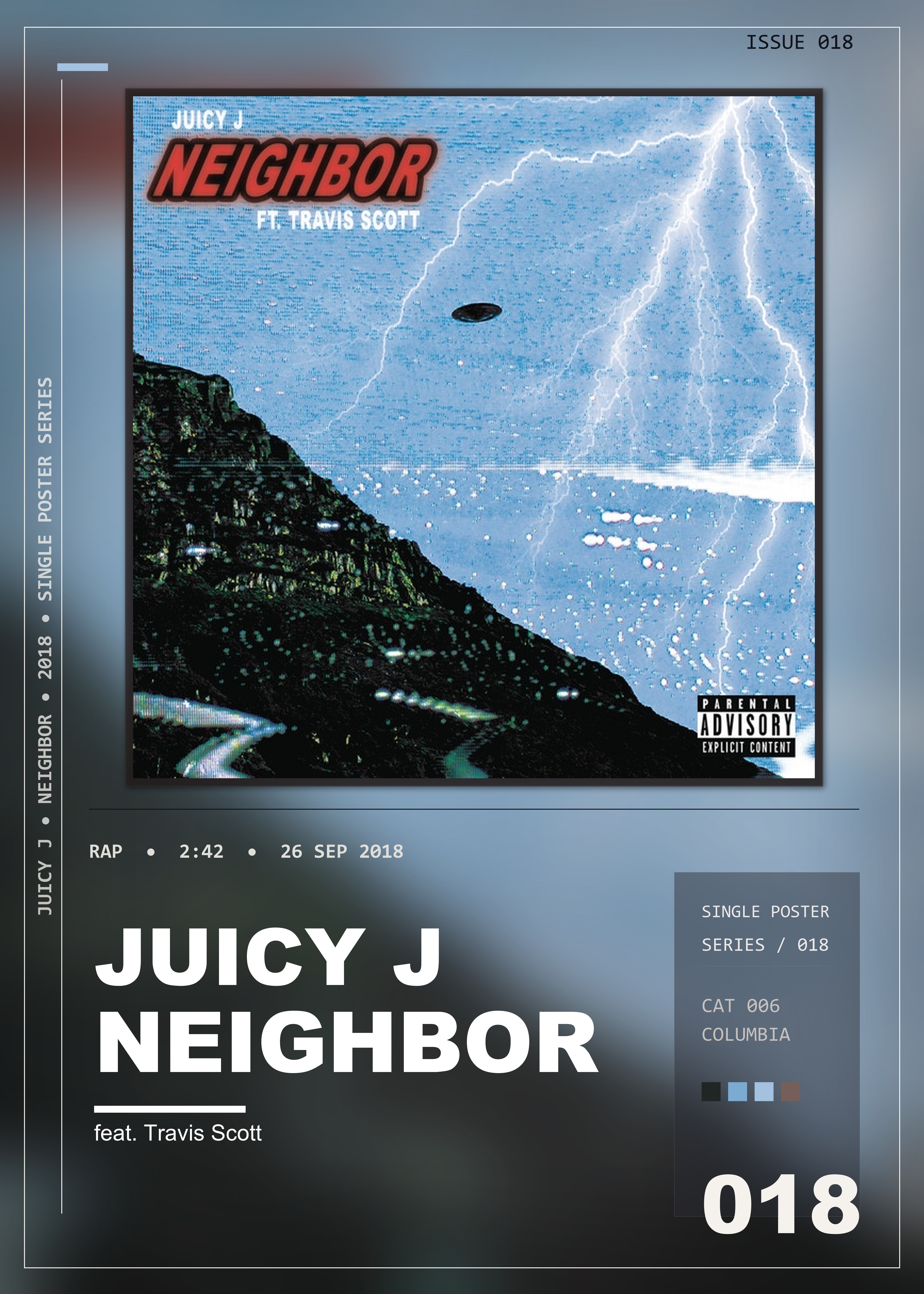 Music poster: Juicy J - Neighbor feat Travis Scott