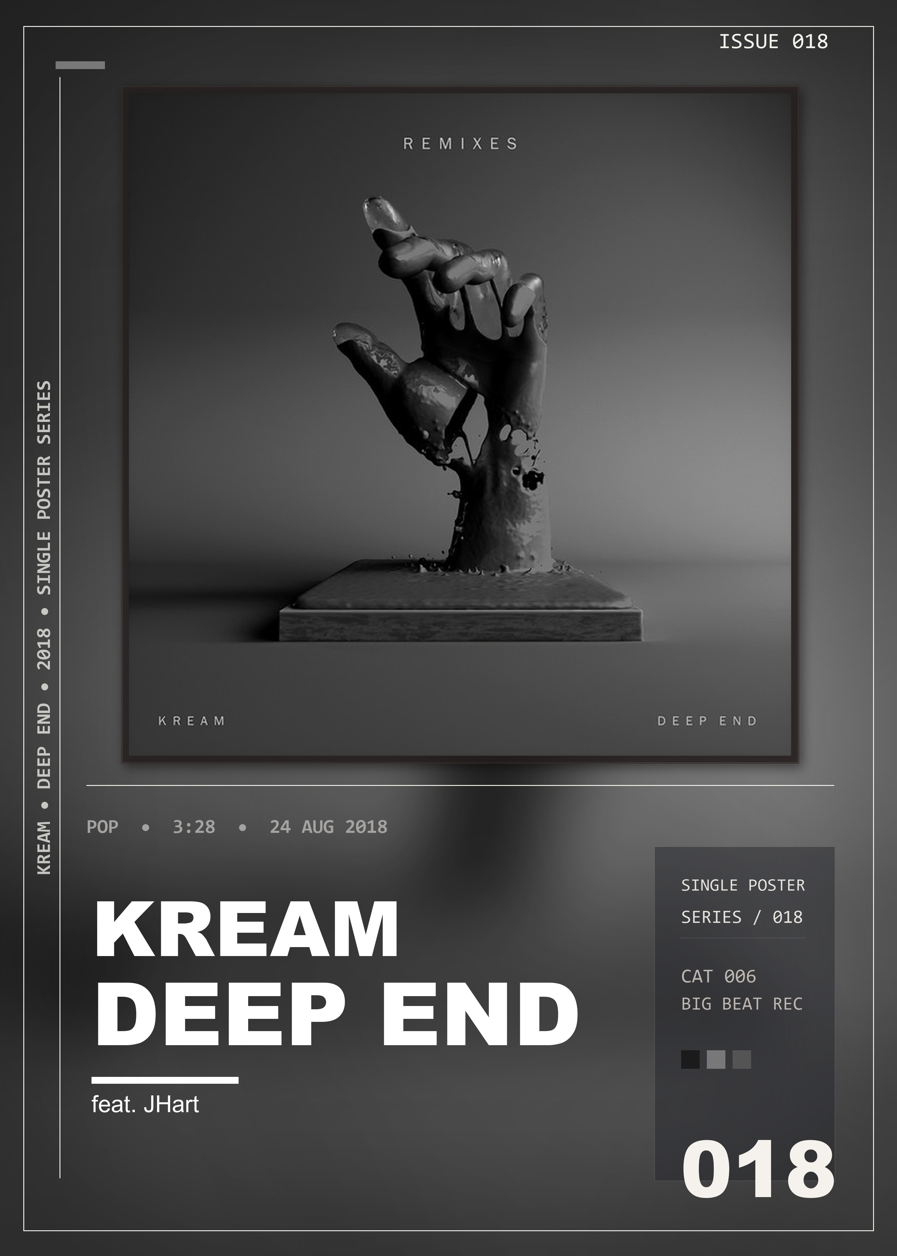 Music poster: KREAM - Deep End feat JHart - Eden Prince Remix