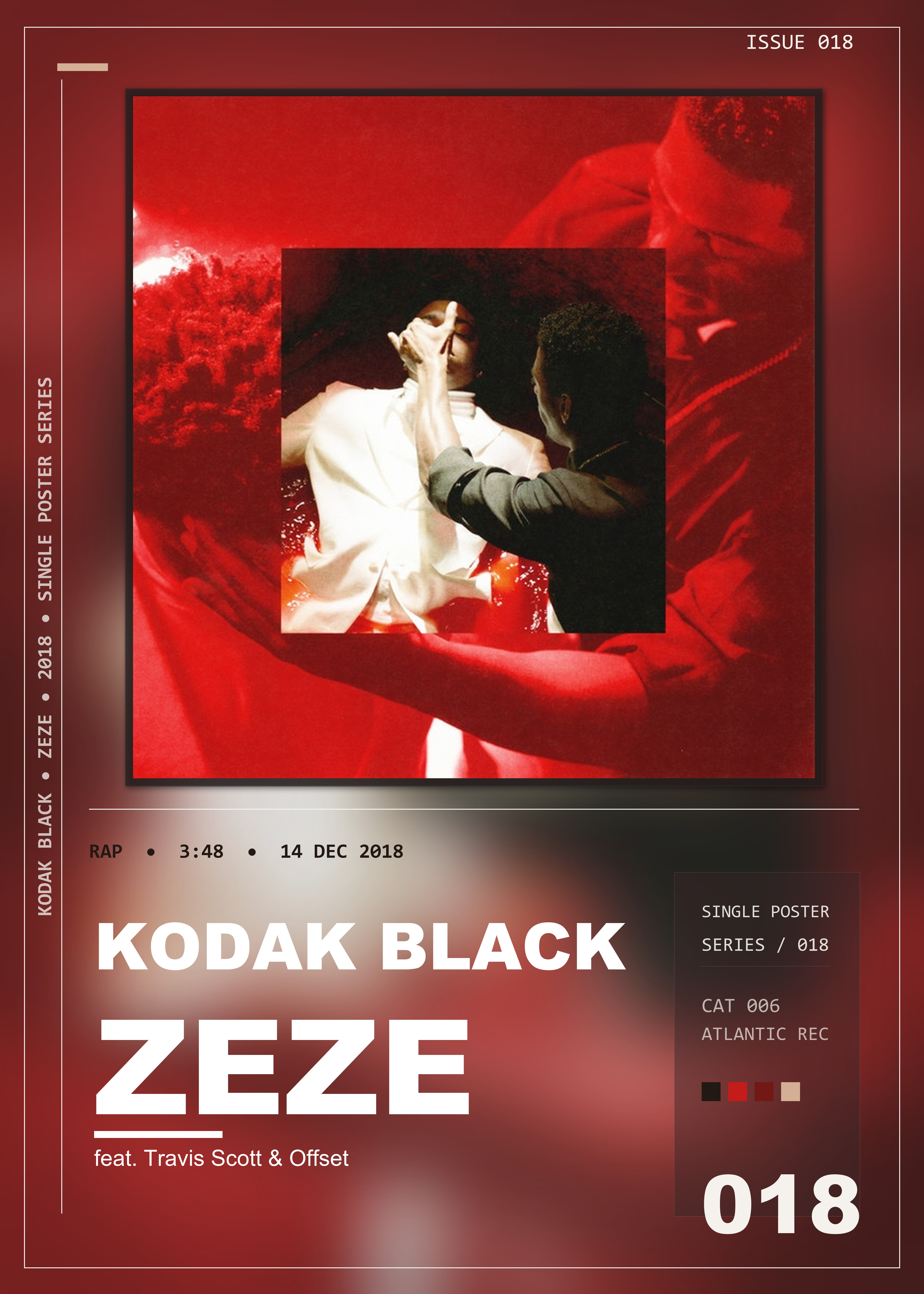 Music poster: Kodak Black - ZEZE feat Travis Scott Offset