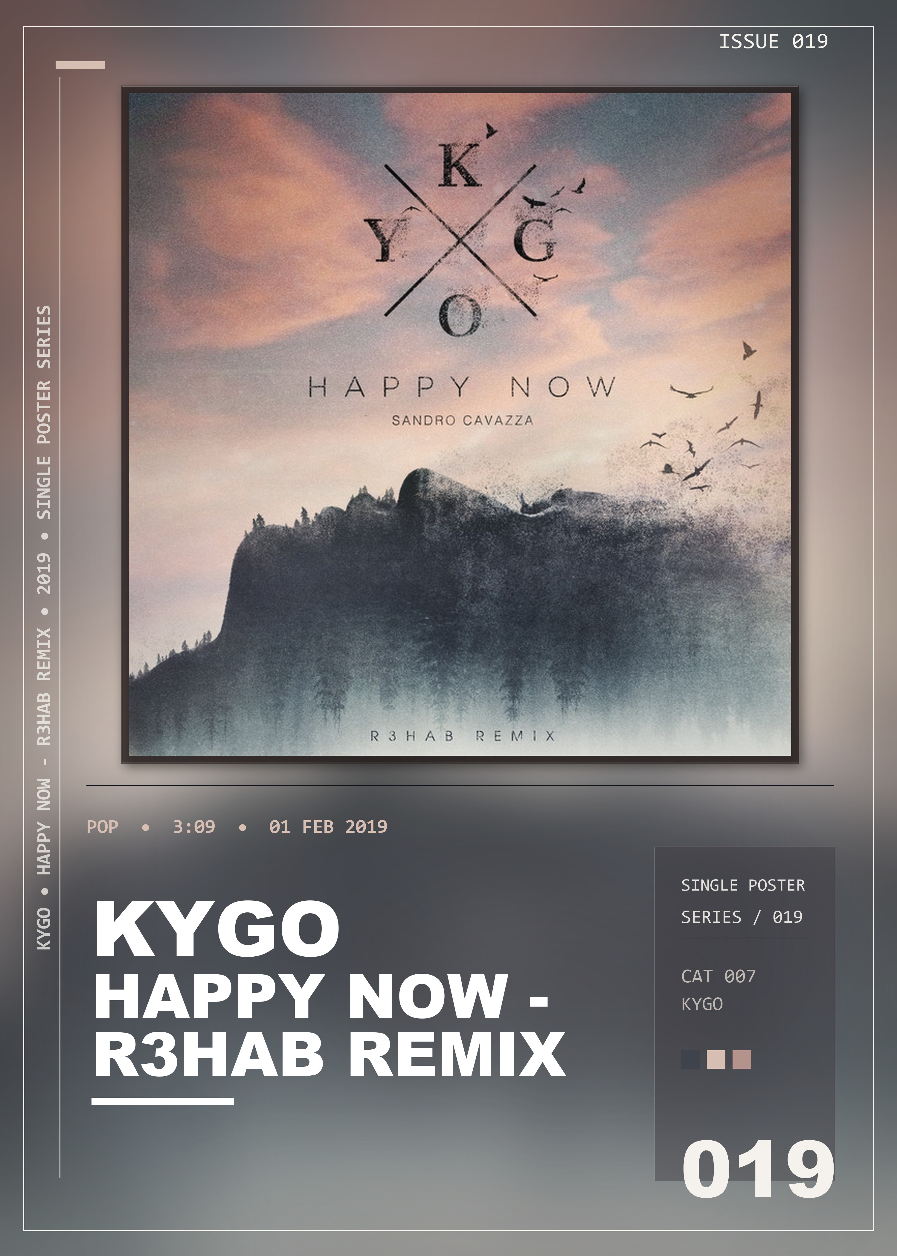 Music poster: Kygo - Happy Now - R3HAB Remix