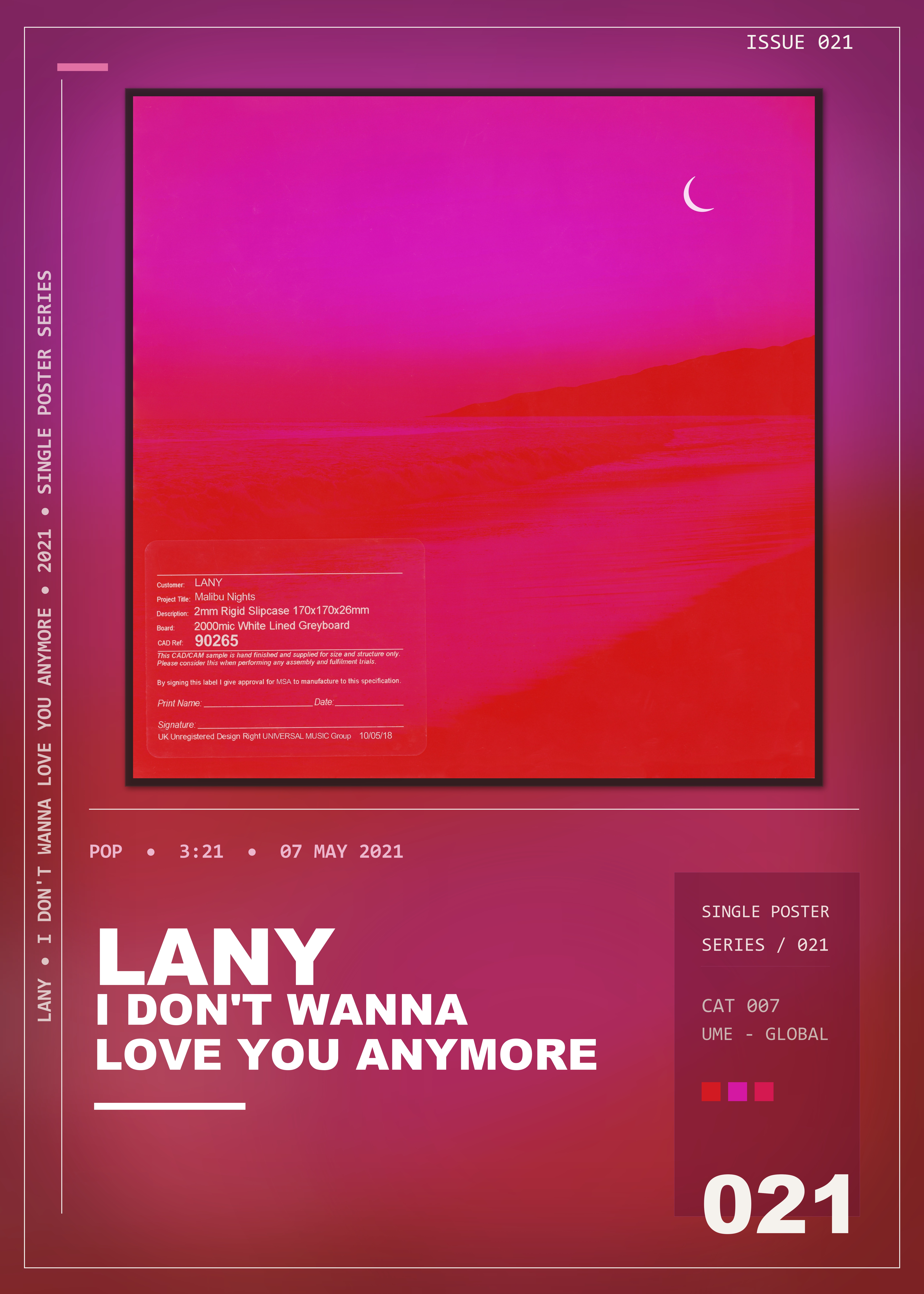 Music poster: LANY - I Dont Wanna Love You Anymore