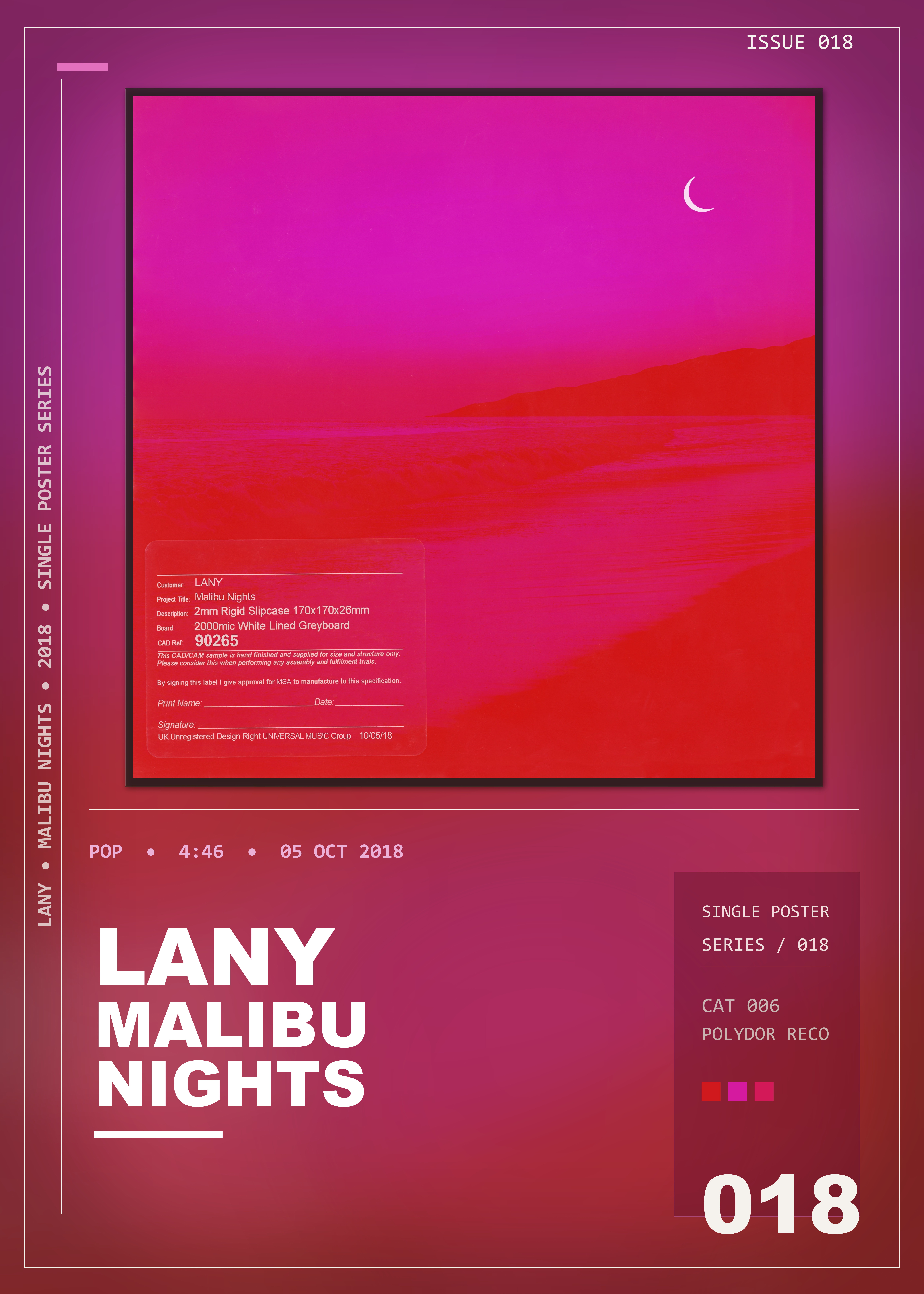 Music poster: LANY - Malibu Nights