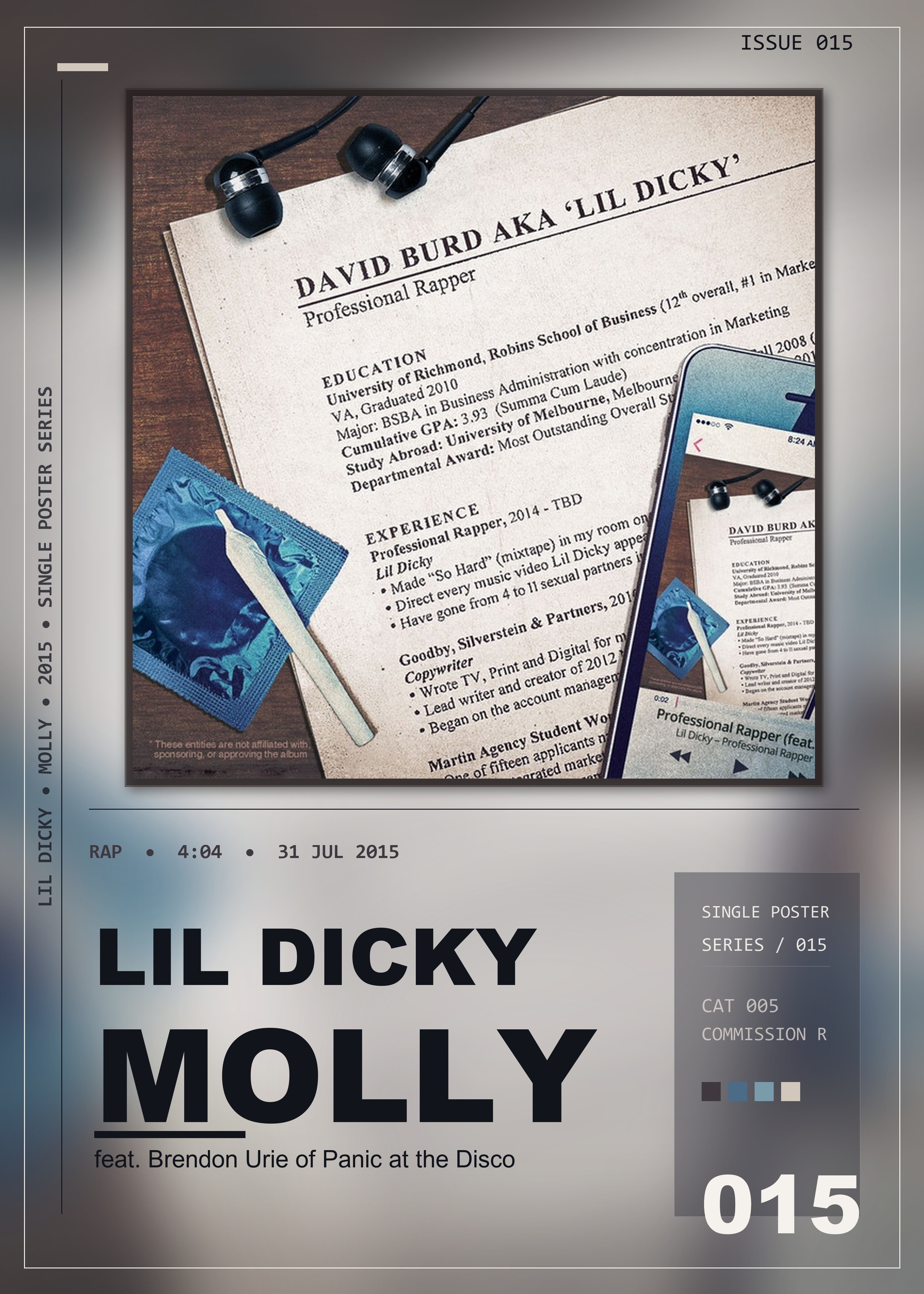 Music poster: Lil Dicky - Molly feat Brendon Urie of Panic at the Disco