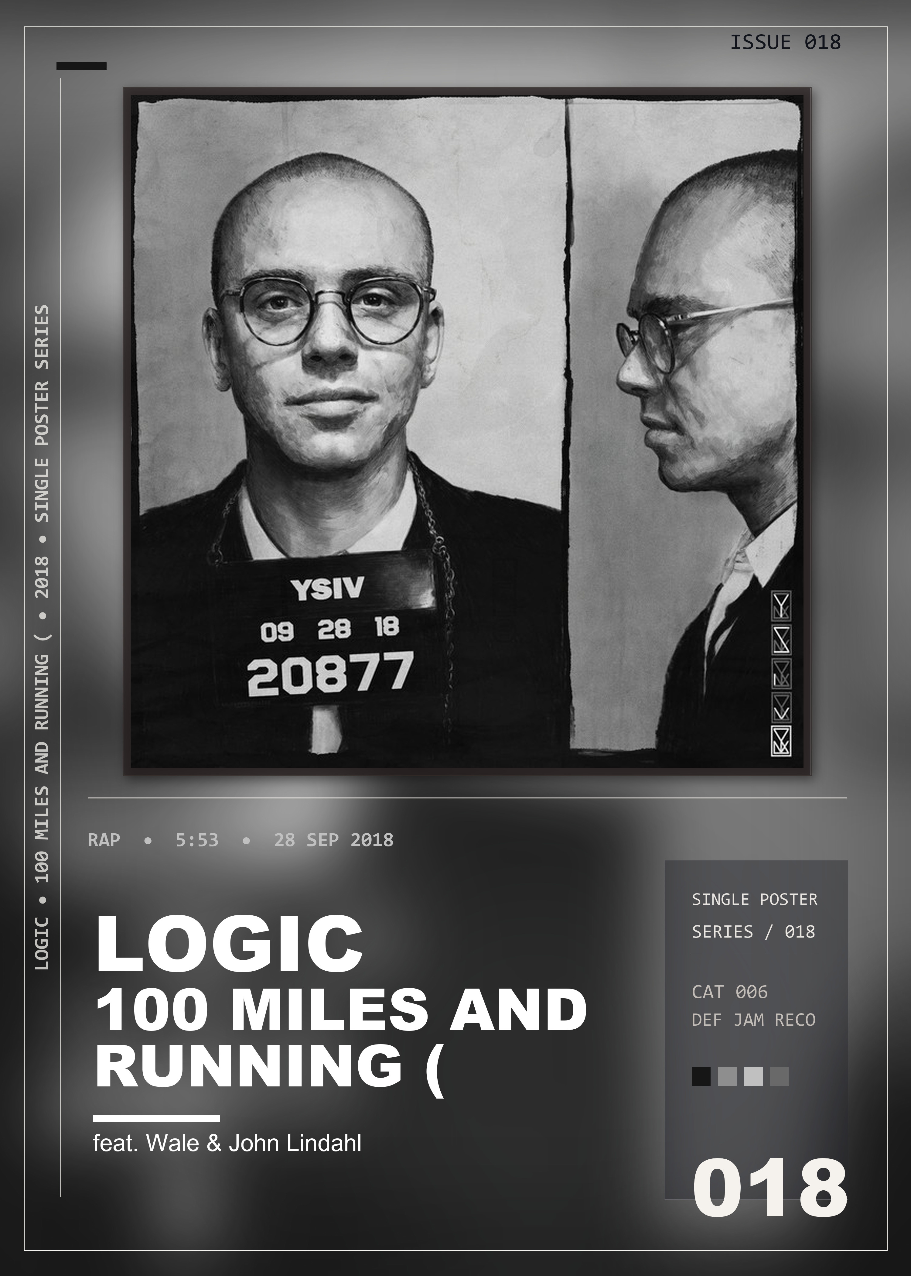 Music poster: Logic - 100 Miles and Running ft Wale John Lindahl