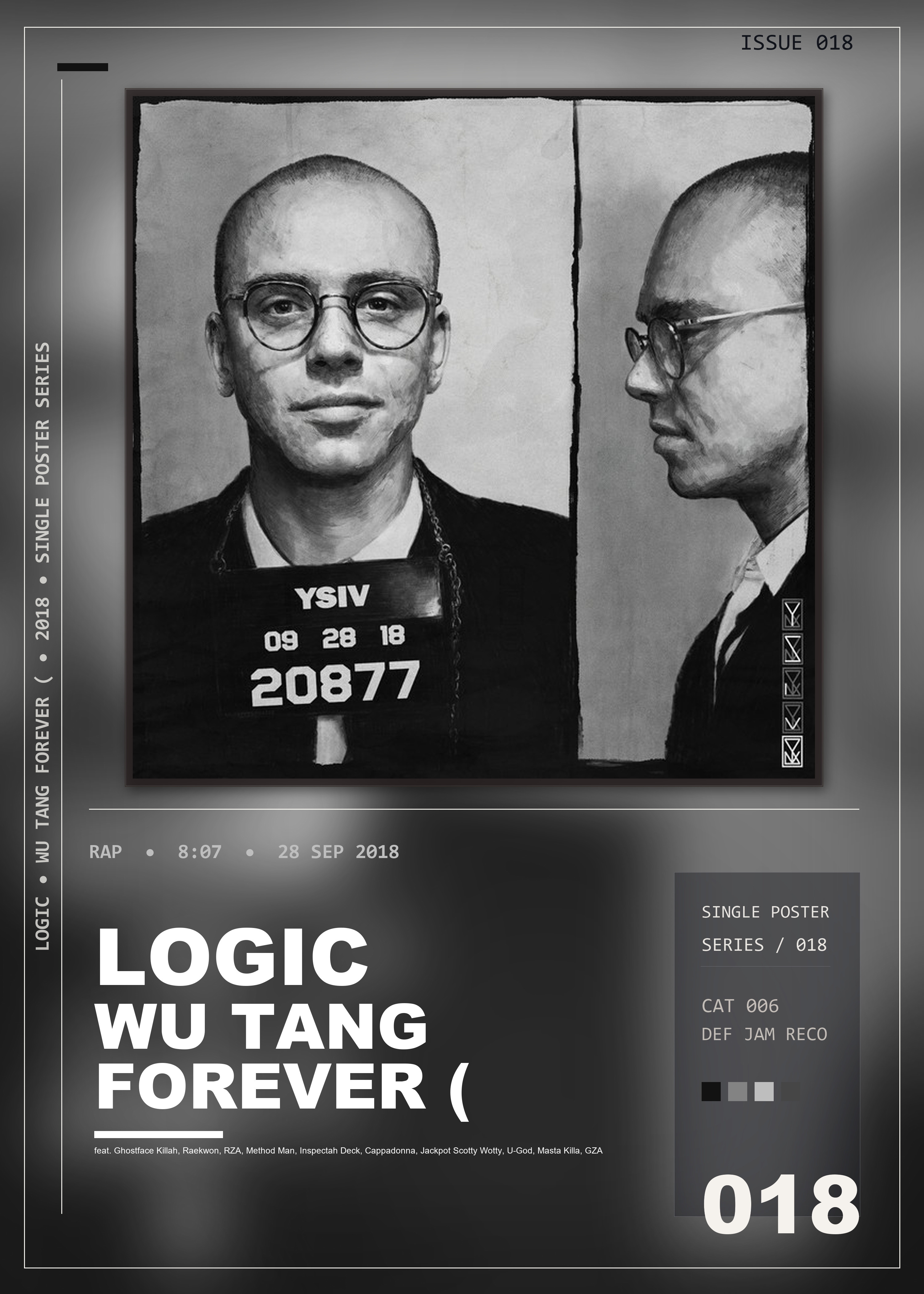 Music poster: Logic - Wu Tang Forever ft Ghostface Killah Raekwon RZA Method Man Inspectah Deck Cappadonna Jackpot Scotty Wotty U-God