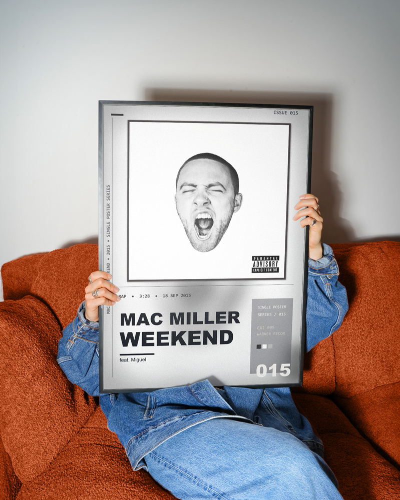 Music poster: Mac Miller - Weekend feat Miguel