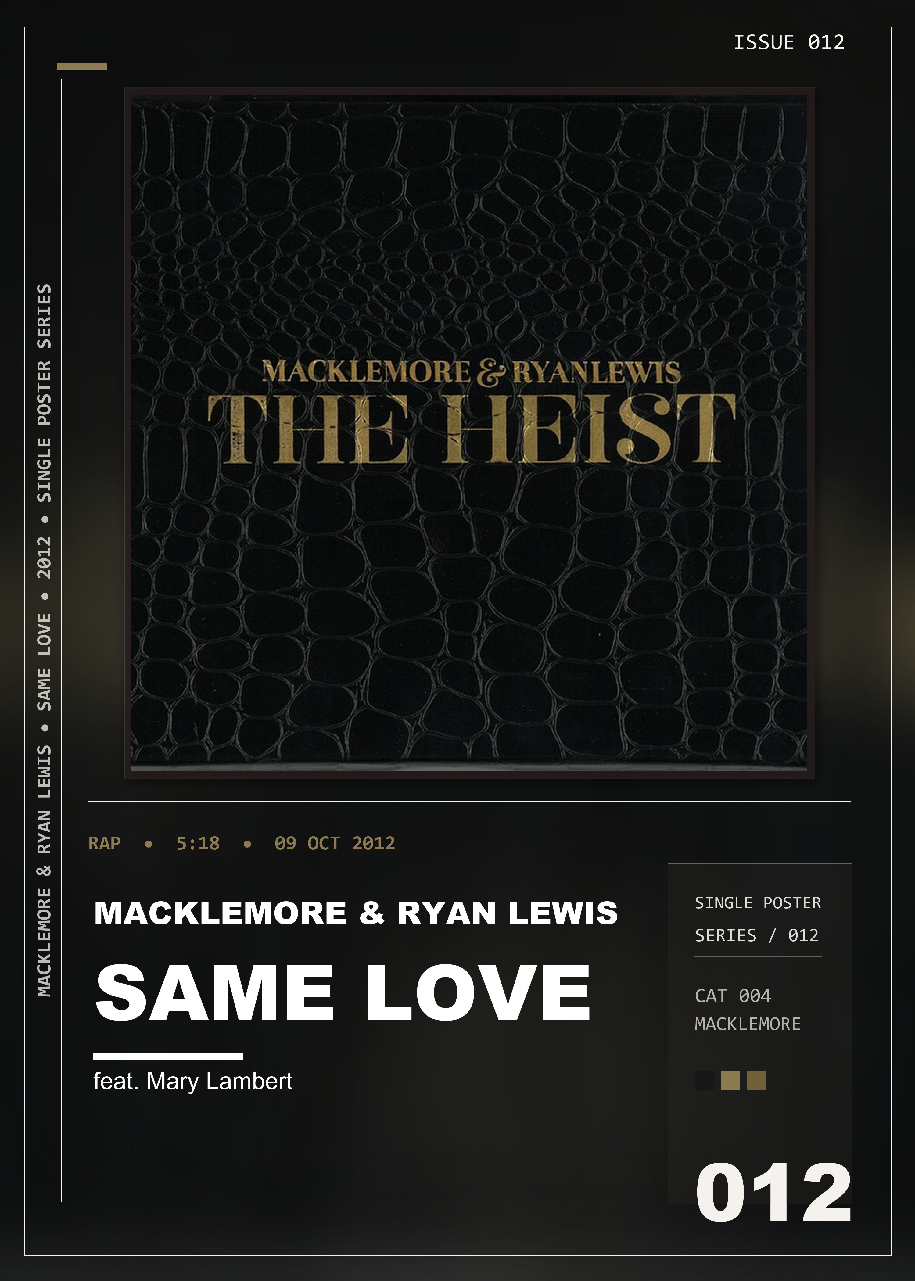 Music poster: Macklemore Ryan Lewis - Same Love - feat Mary Lambert