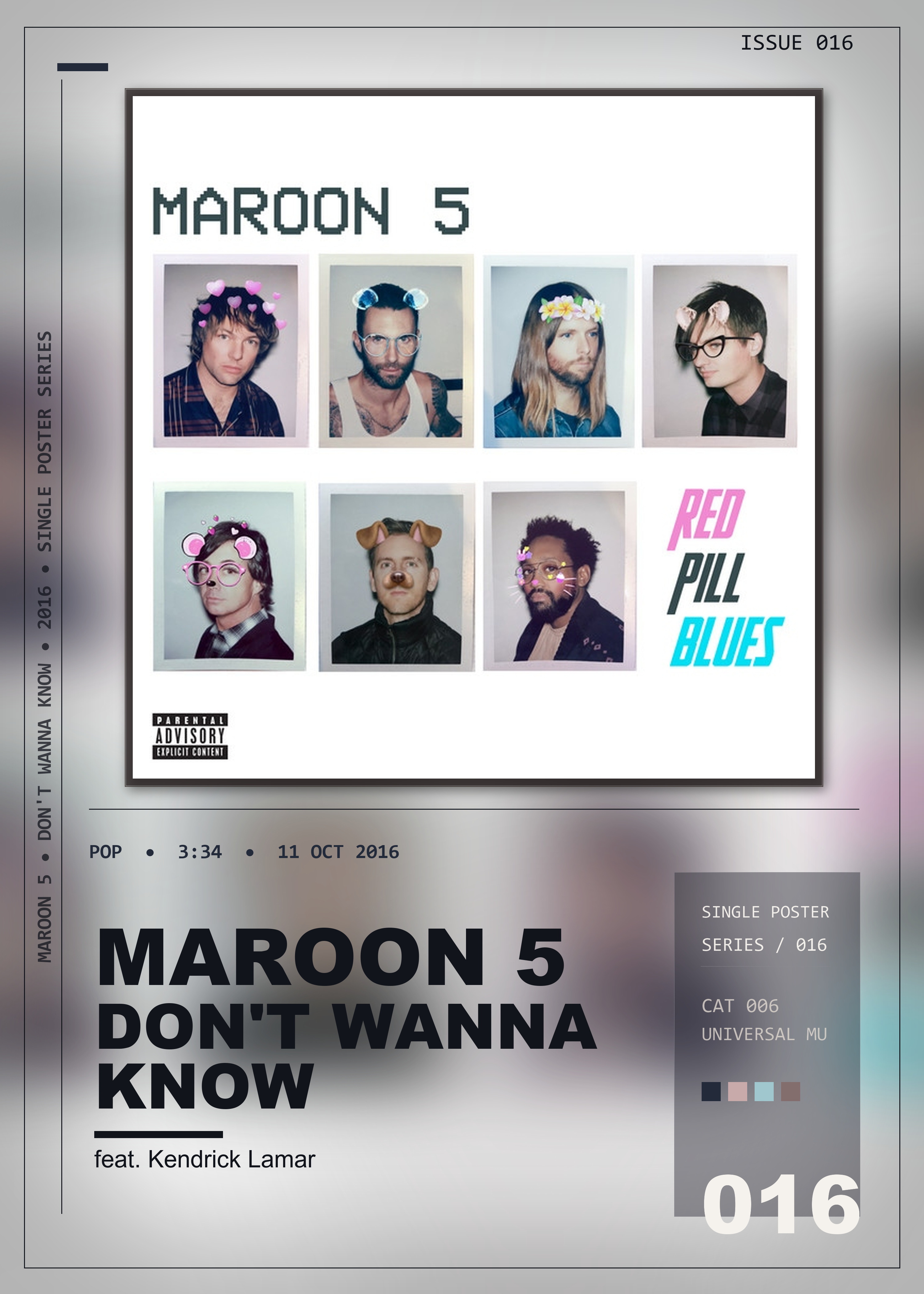 Music poster: Maroon 5 - Dont Wanna Know feat Kendrick Lamar