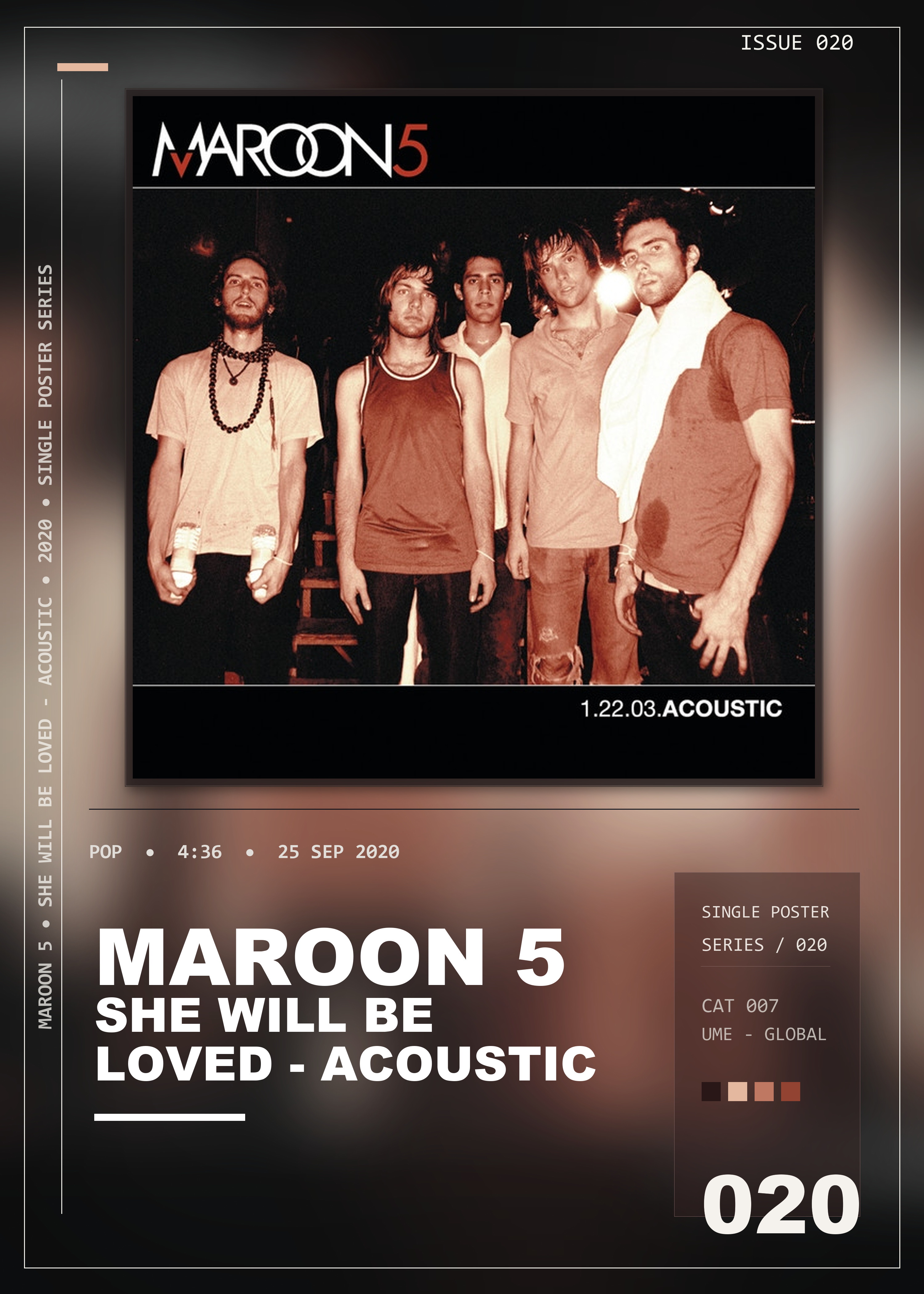 Music poster: Maroon 5 - She Will Be Loved - Acoustic