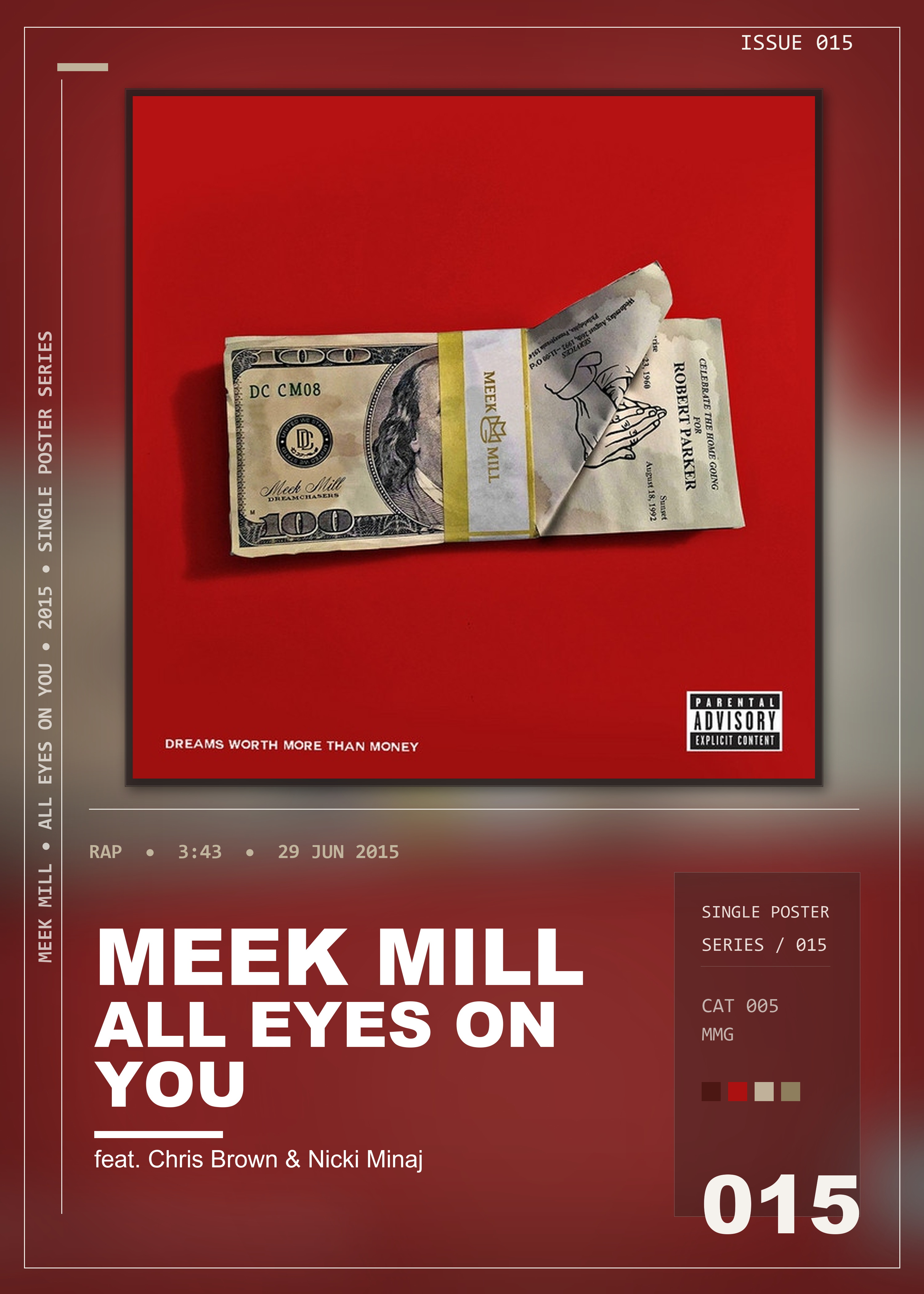 Music poster: Meek Mill - All Eyes on You feat Chris Brown Nicki Minaj