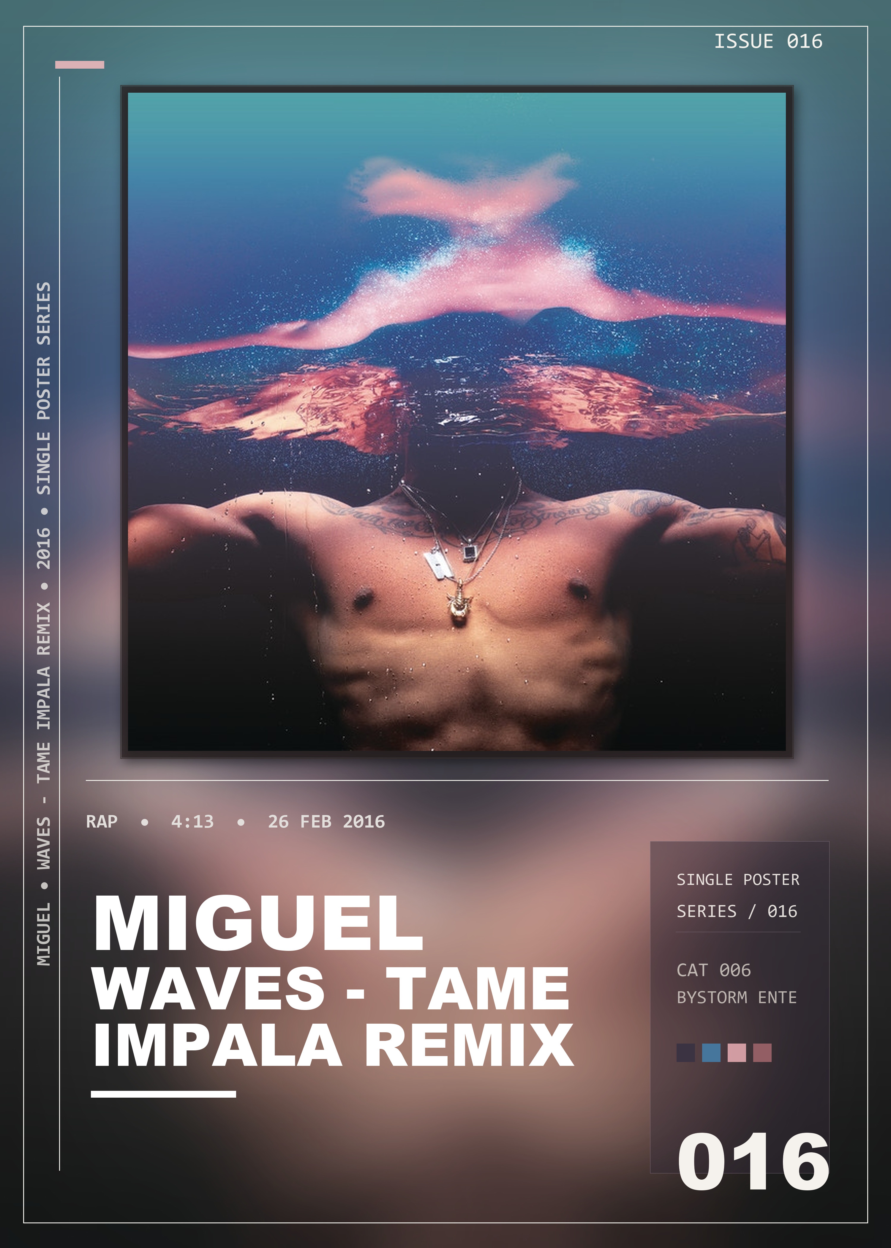 Music poster: Miguel - waves - Tame Impala Remix
