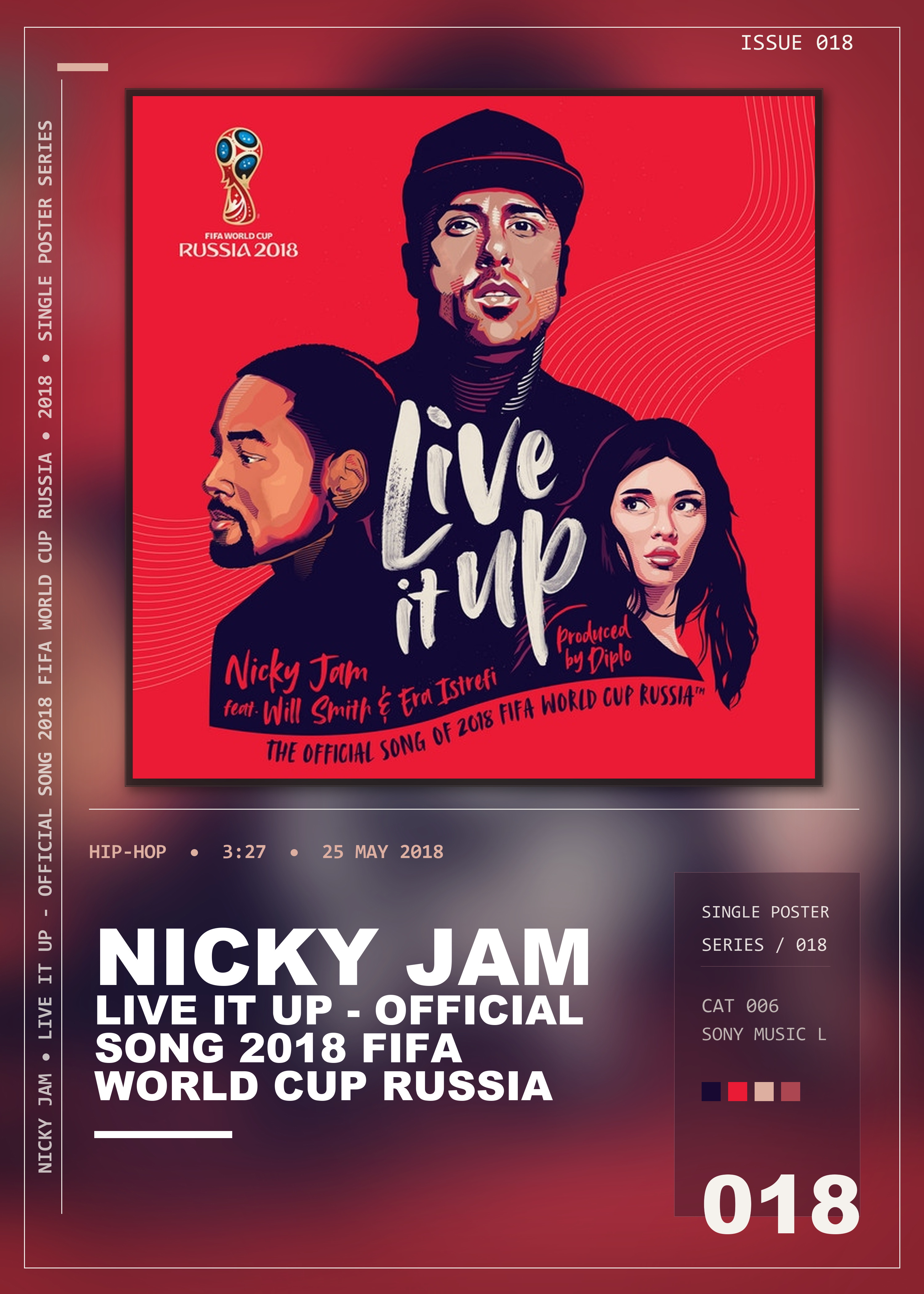Music poster: Nicky Jam - Live It Up - Official Song 2018 FIFA World Cup Russia