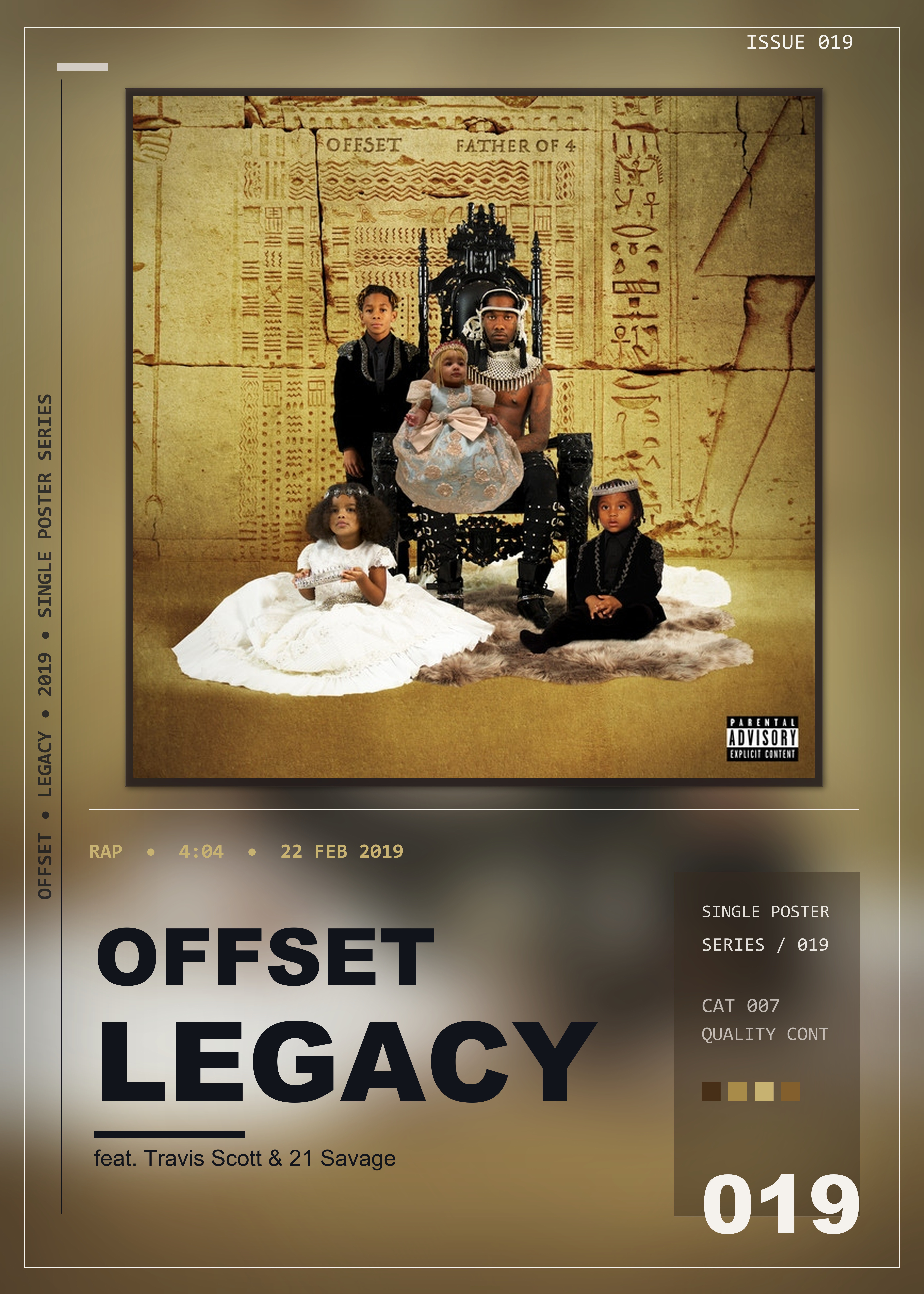 Music poster: Offset - Legacy feat Travis Scott 21 Savage