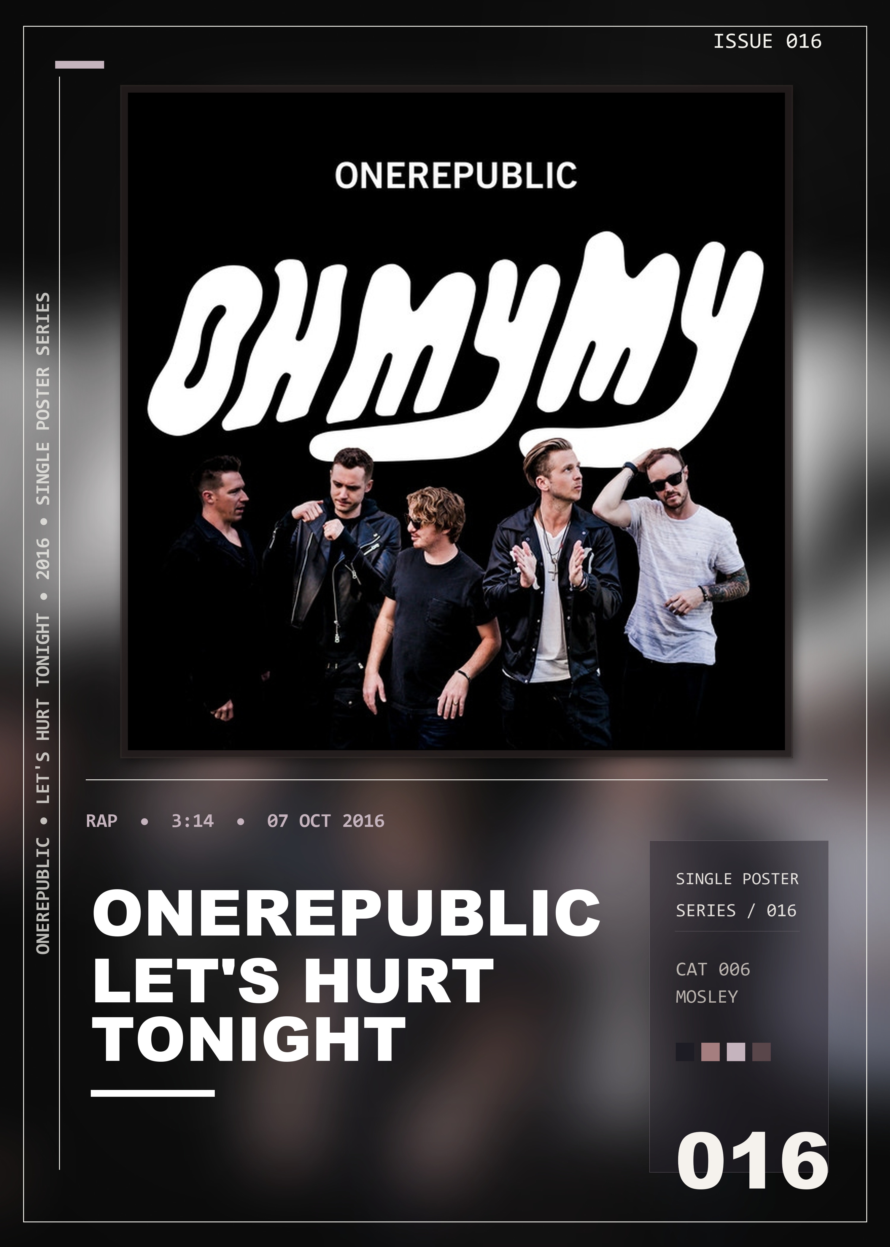 Music poster: OneRepublic - Lets Hurt Tonight