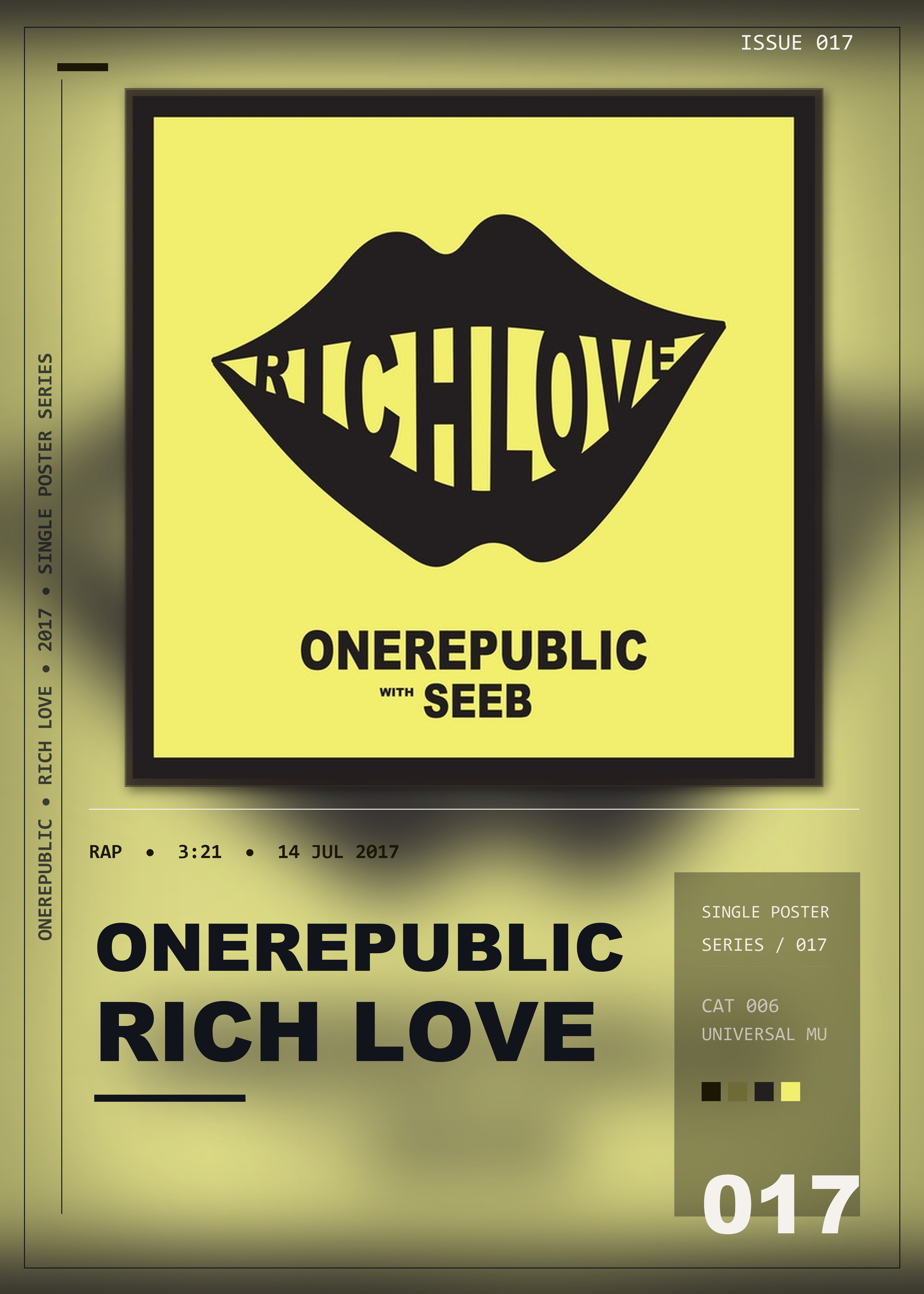 Music poster: OneRepublic - Rich Love with Seeb