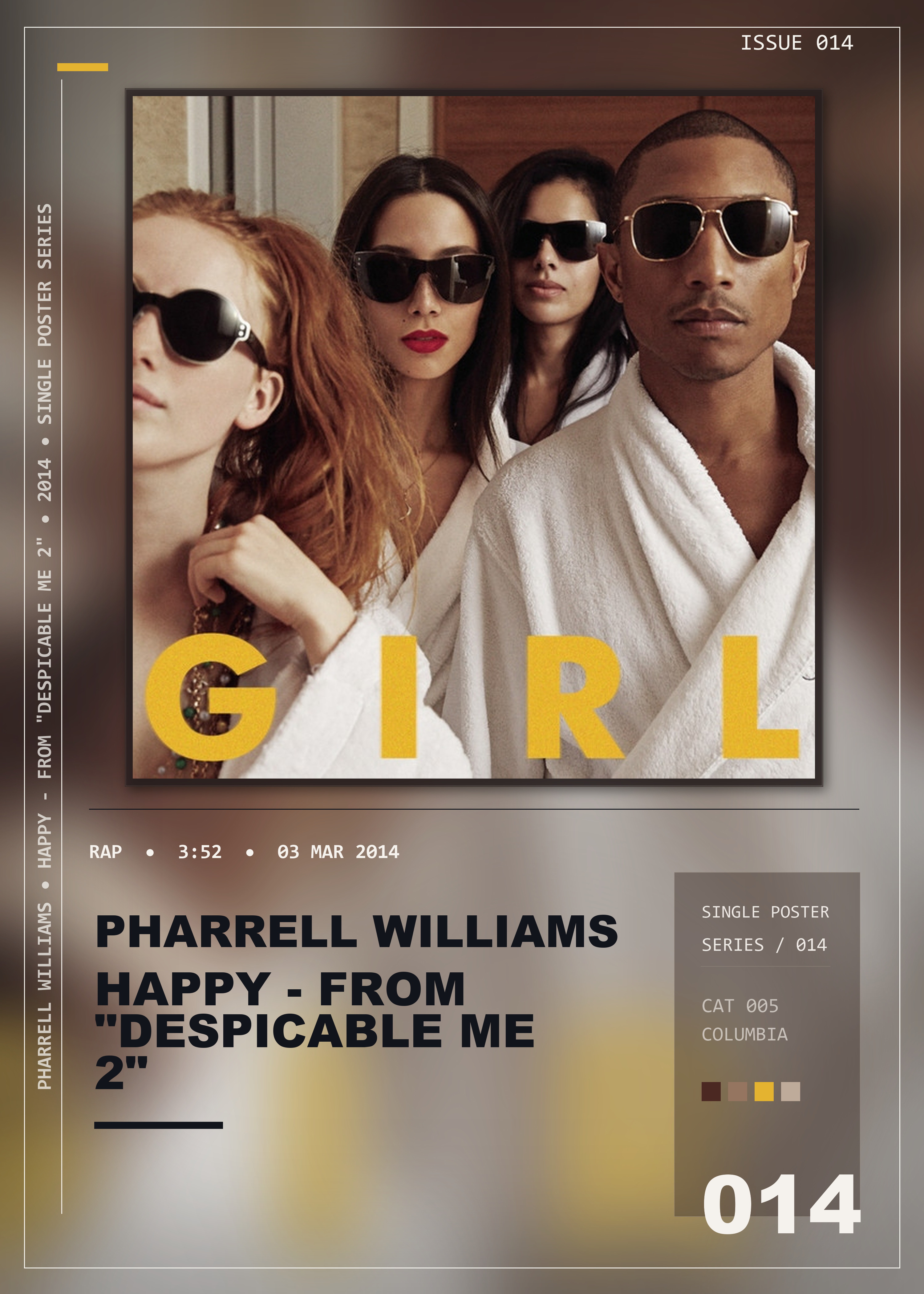 Music poster: Pharrell Williams - Happy - From Despicable Me 2