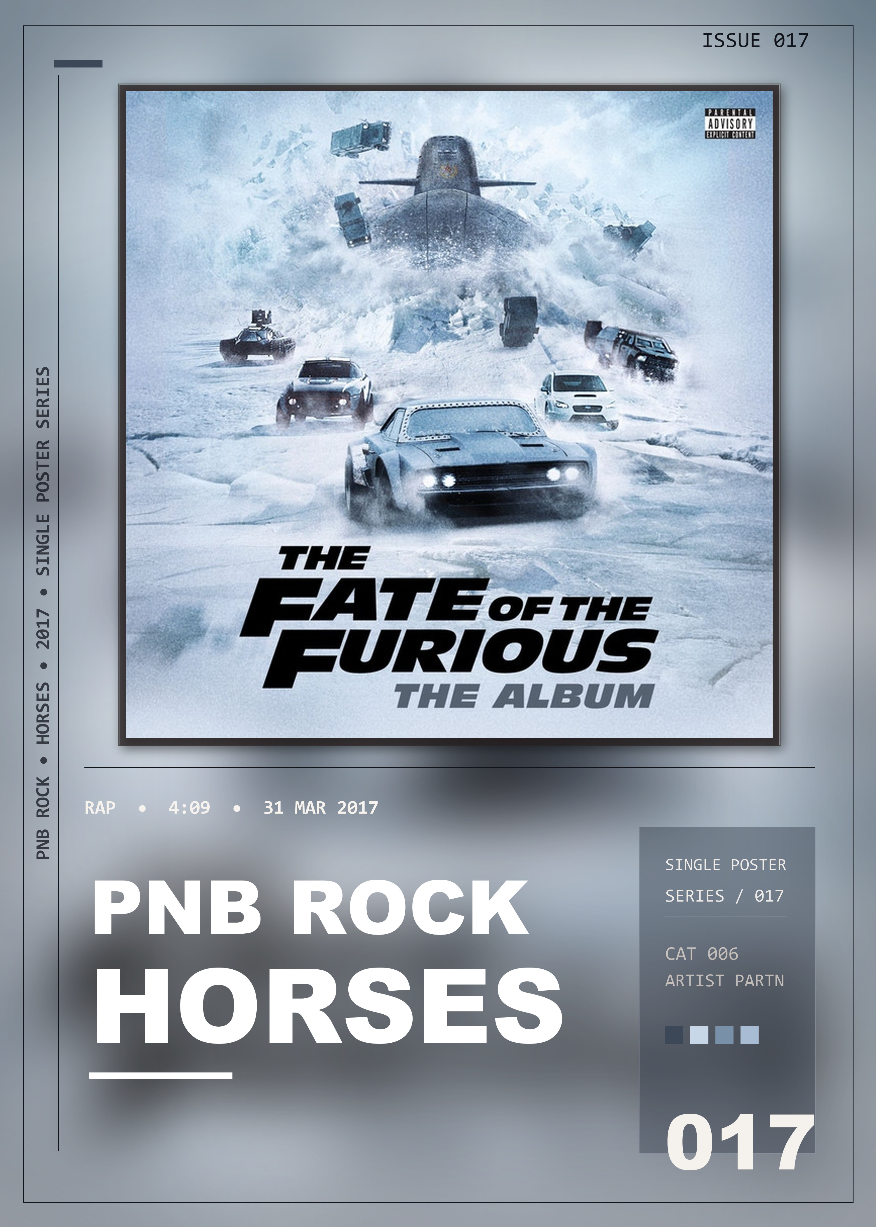 Music poster: PnB Rock - Horses with PnB Rock Kodak Black A Boogie Wit da Hoodie