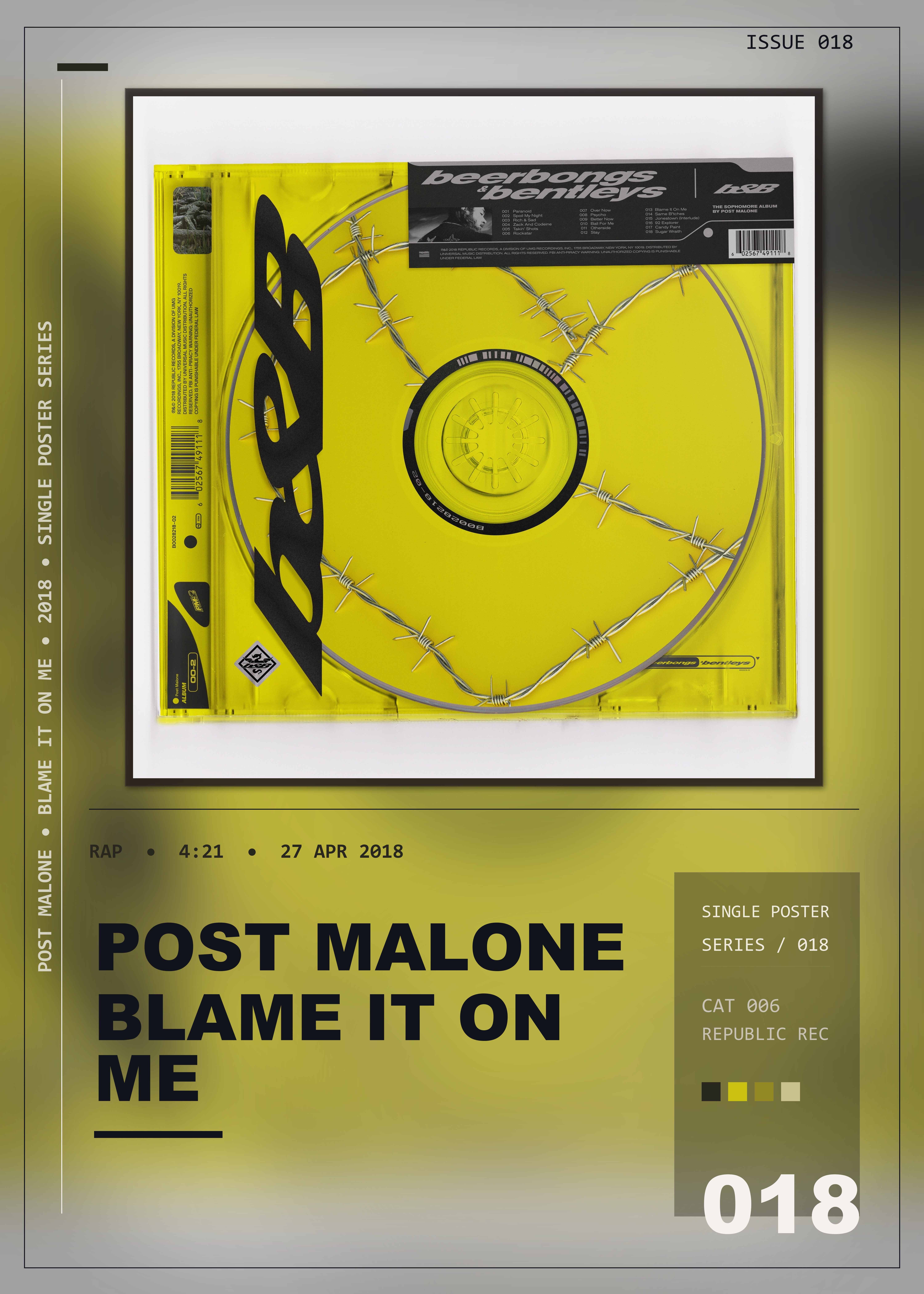 Music poster: Post Malone - Blame It On Me