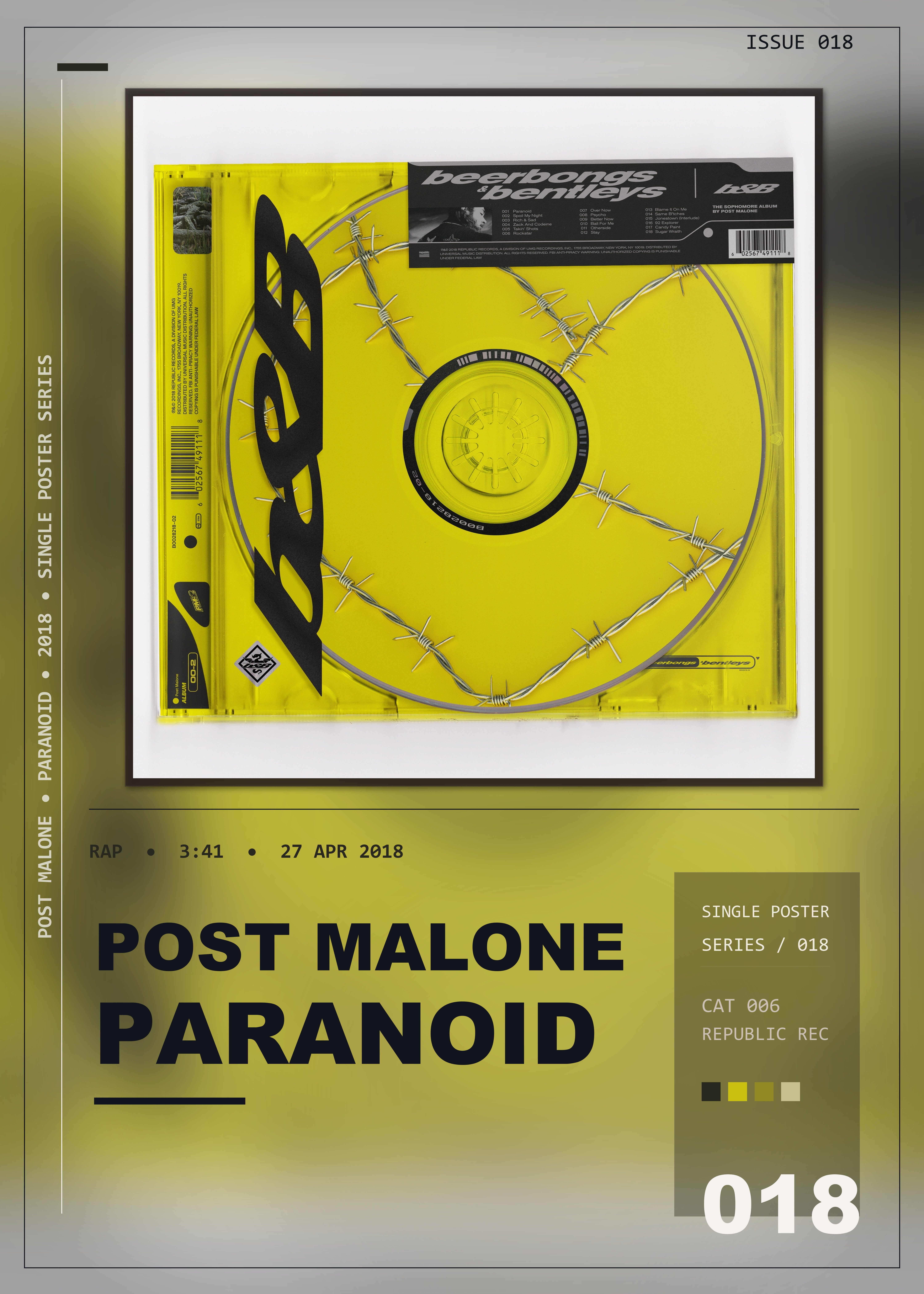 Music poster: Post Malone - Paranoid