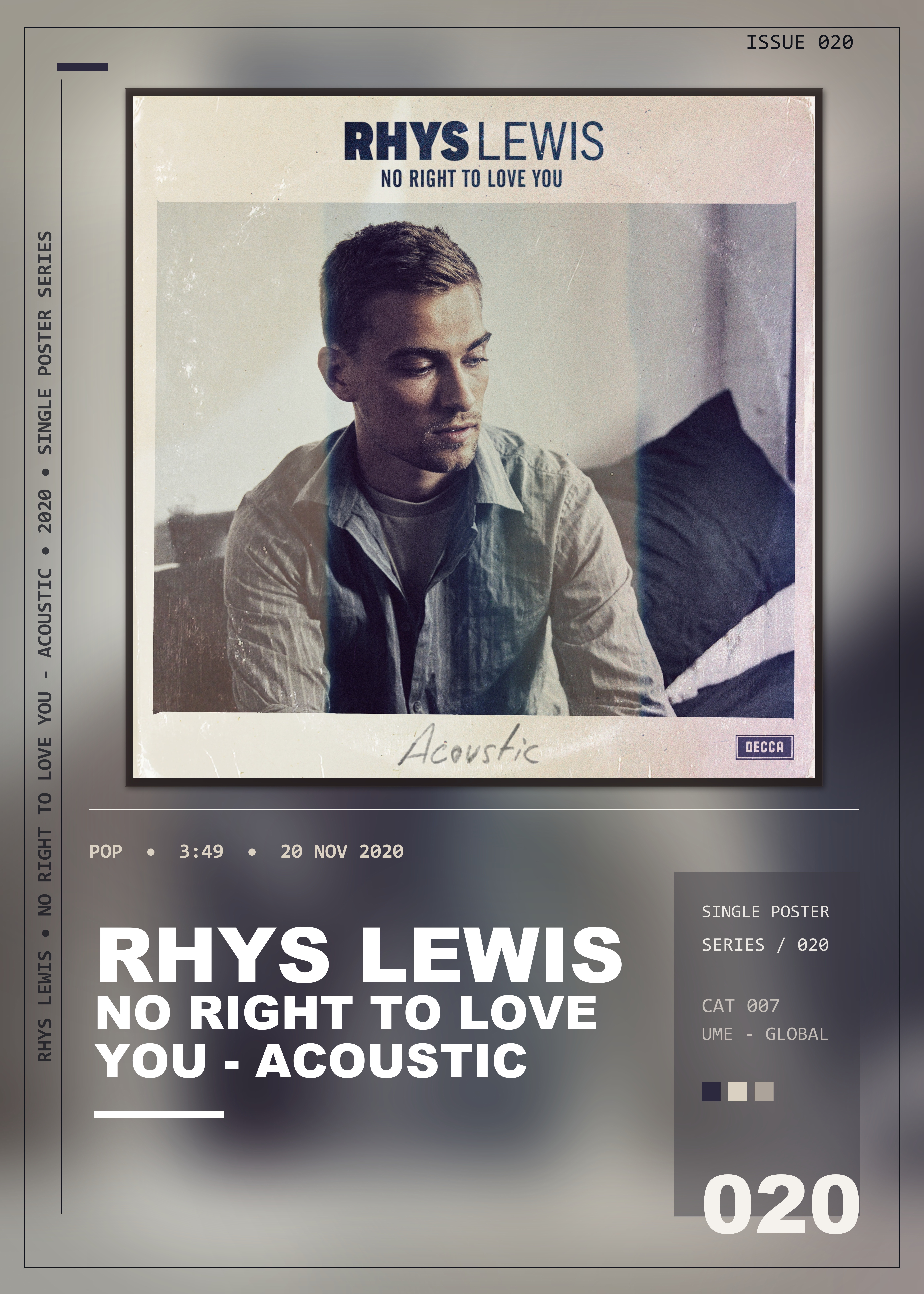 Music poster: Rhys Lewis - No Right To Love You - Acoustic